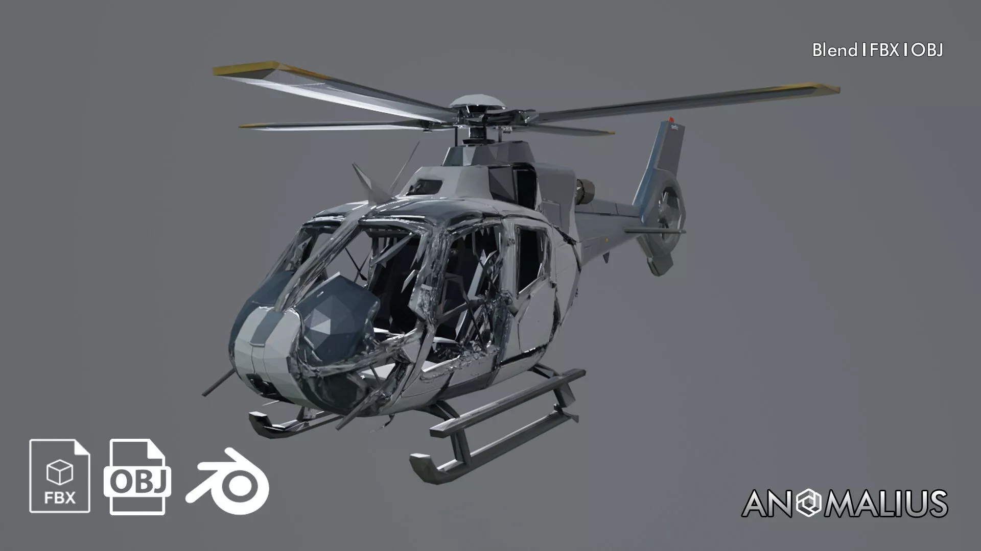 helicopter wreckage Free 3D model