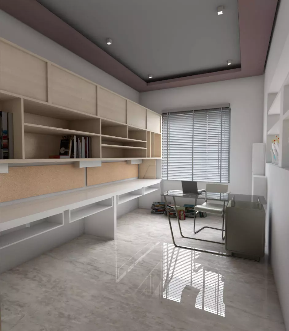 FREE furniture with Bedroom and hall model Low-poly 3D model_0