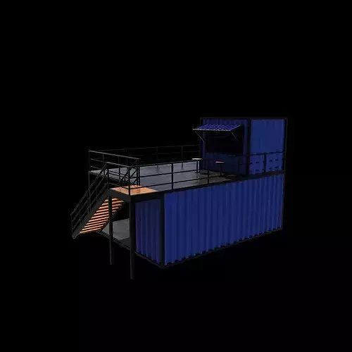 container Kiosk 3D model 6