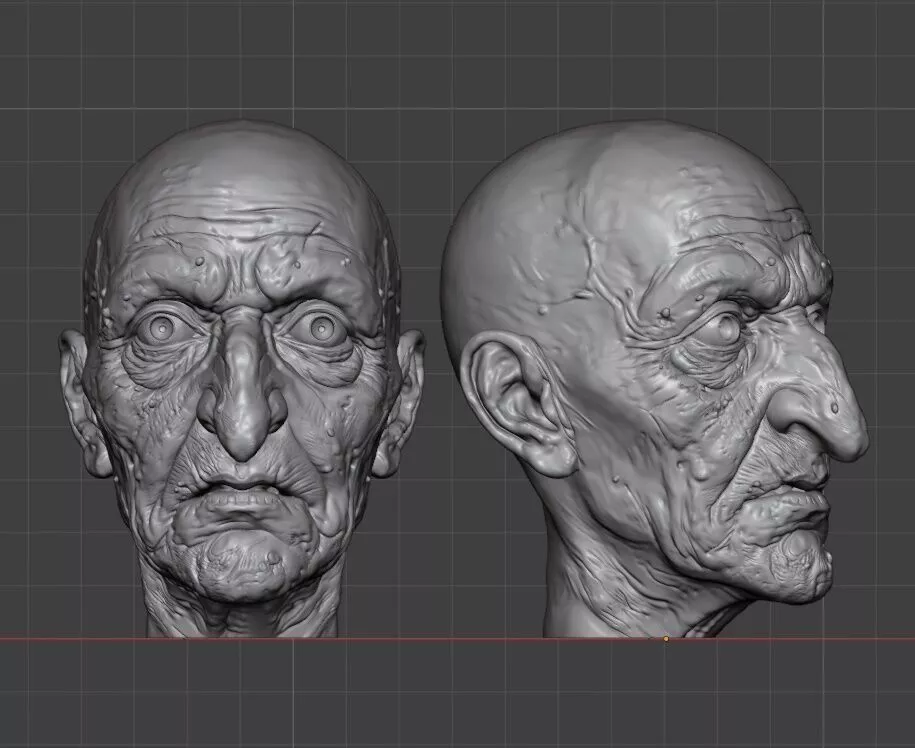 Stylized Witch Head - 3D Sculpt for Halloween ZBrush Clay 3D print model