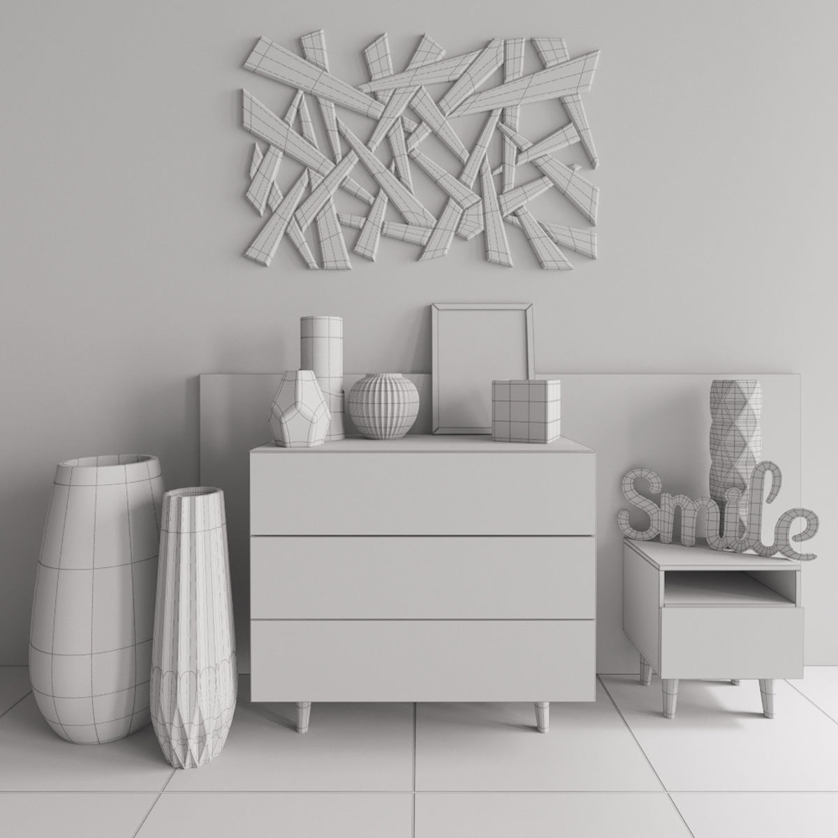 Commode With Decor Maisons Du Monde Set 02 3d Model Max Obj Mtl Fbx Mat