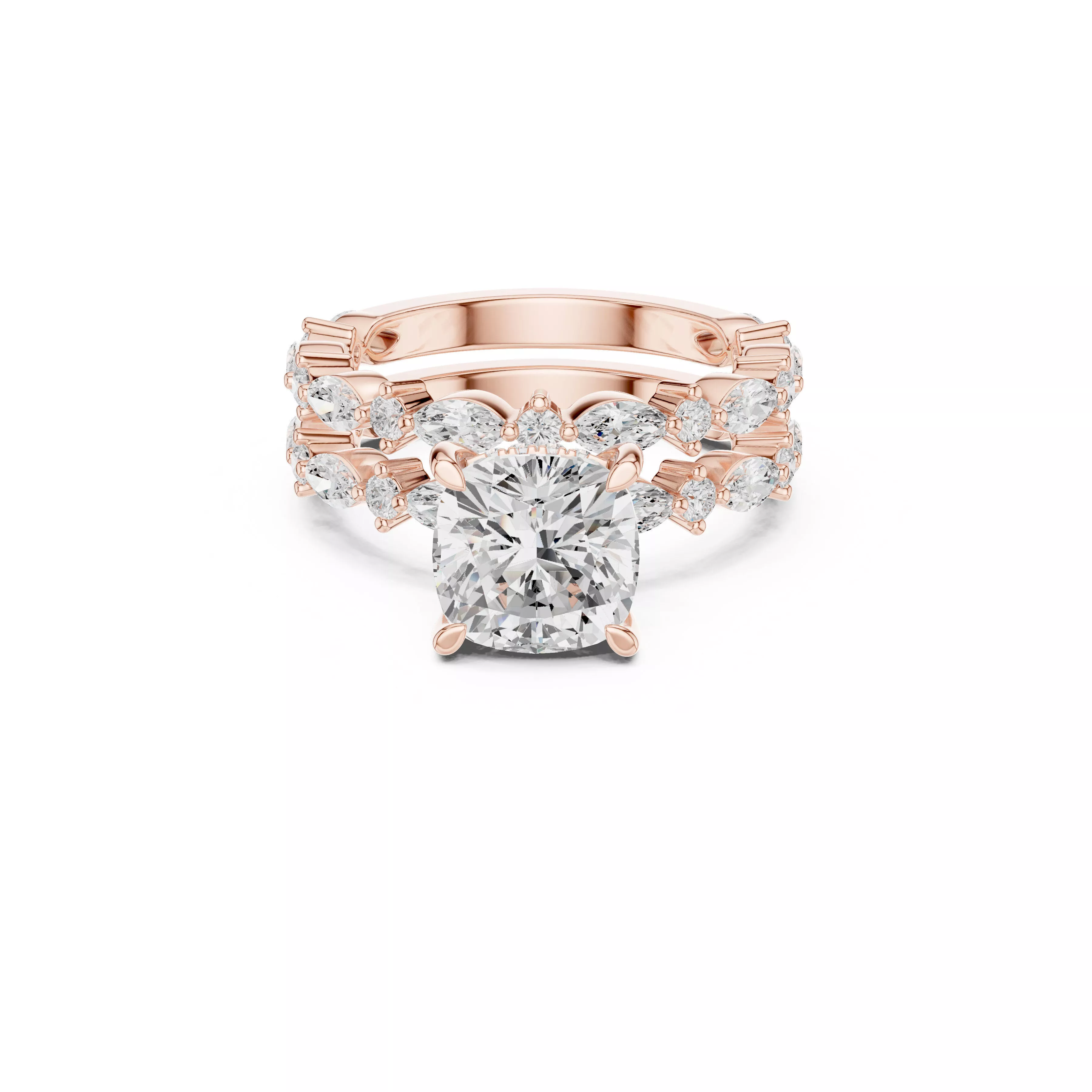 Custom Fine Jewelry Diamond Ring Gold Band STL 3DM 951 3D print model