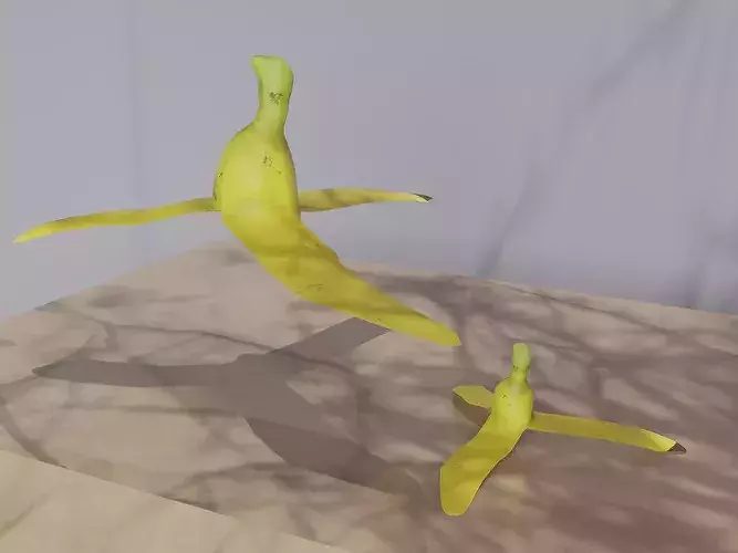 Photorealistic Banana Peel Trash 3D Model - Street Litter Prop