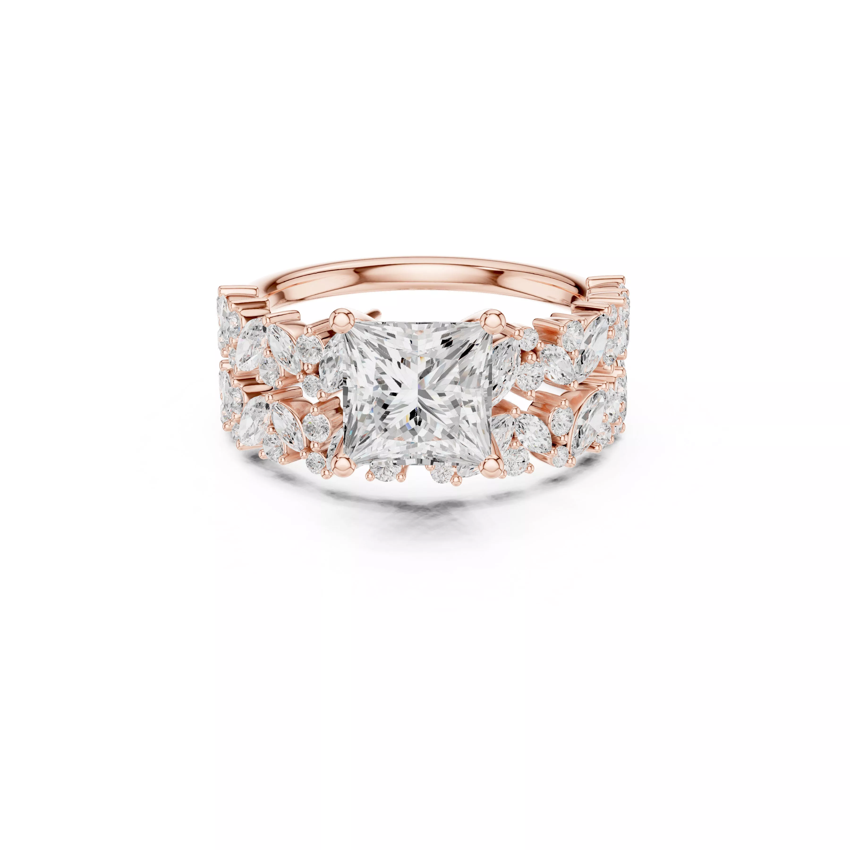 Custom Fine Jewelry Diamond Ring Gold Band STL 3DM 945 3D print model