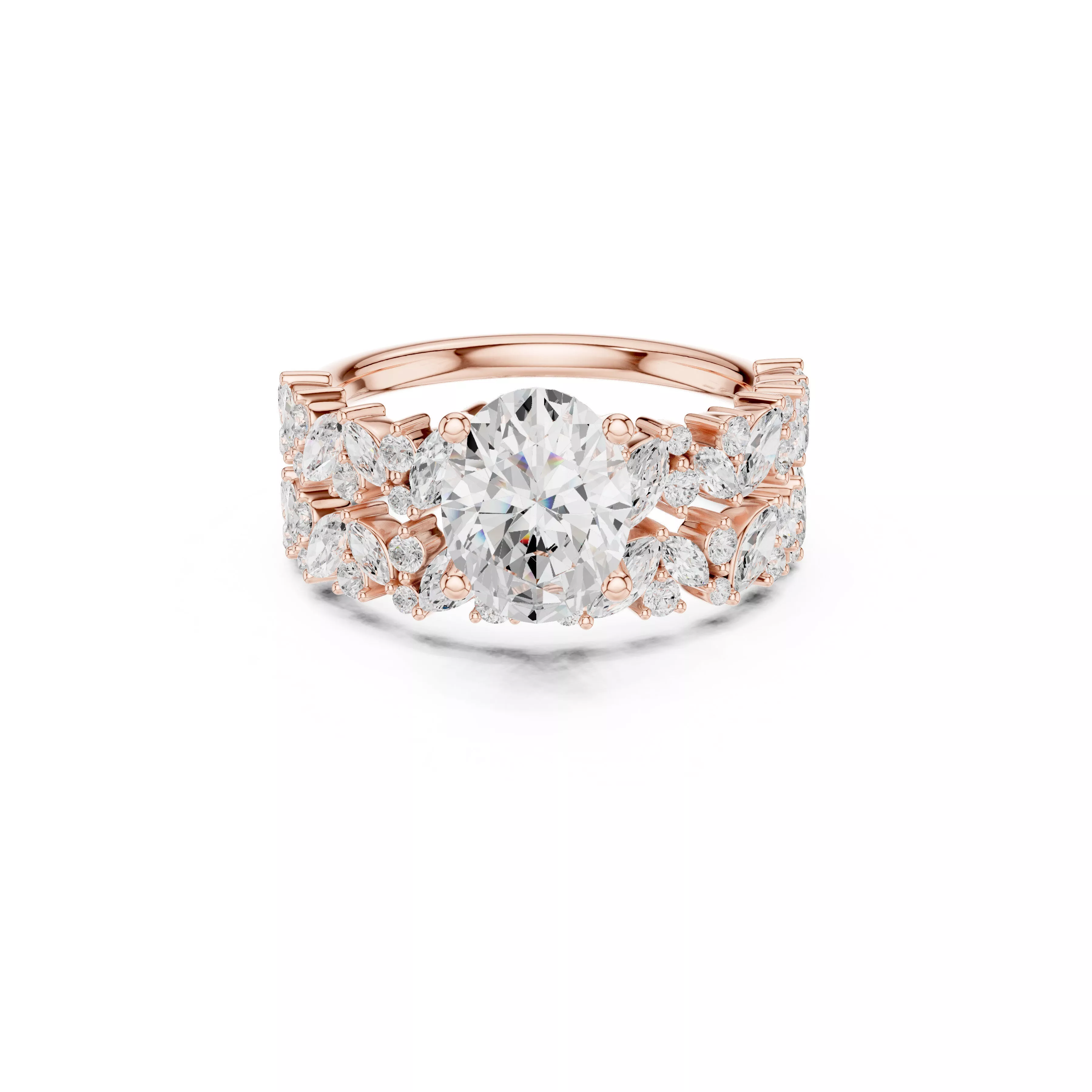 Custom Fine Jewelry Diamond Ring Gold Band STL 3DM 943 3D print model