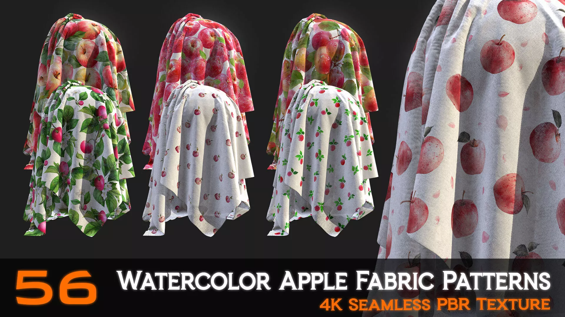 56 Watercolor Apple Fabric Patterns Texture