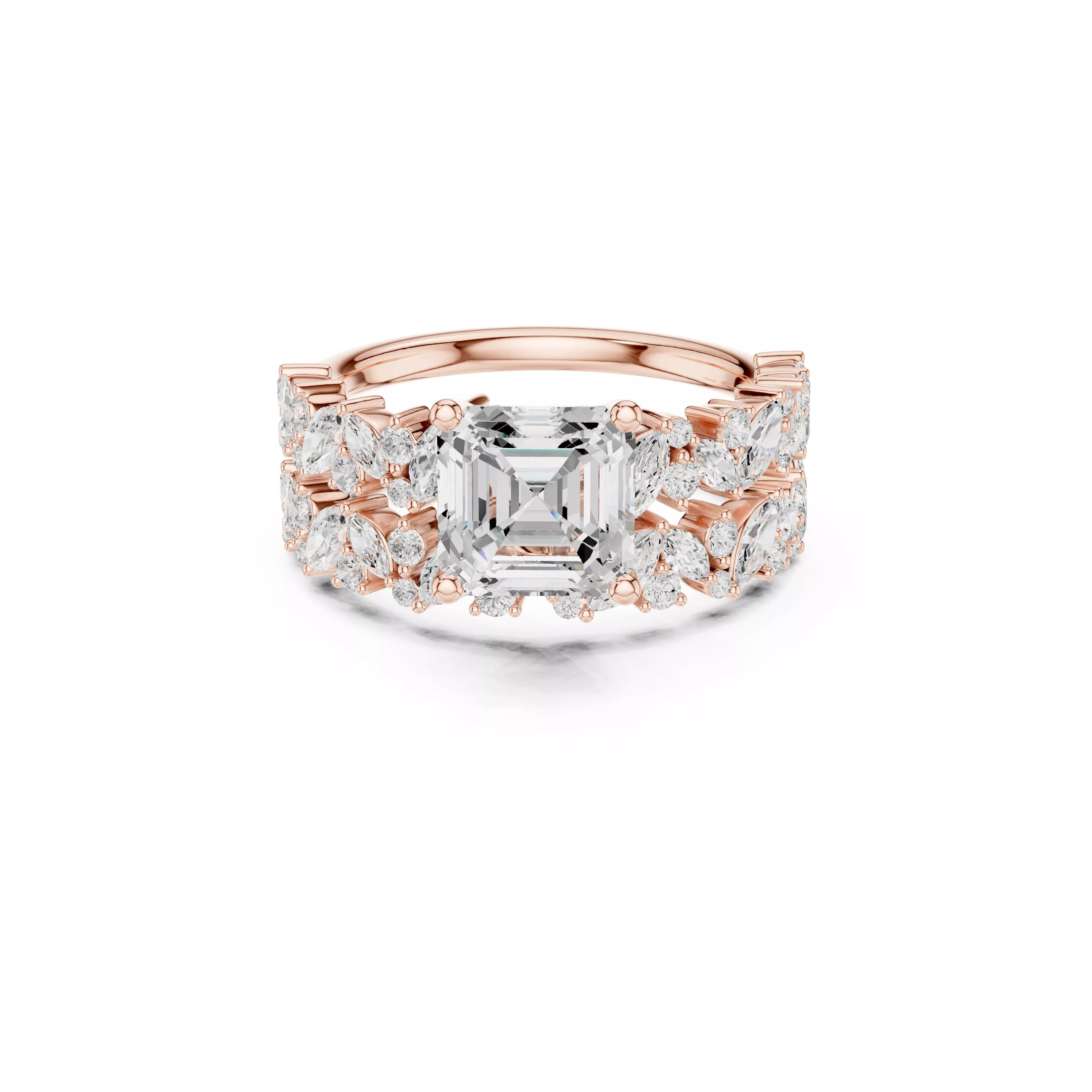Custom Fine Jewelry Diamond Ring Gold Band STL 3DM 940 3D print model