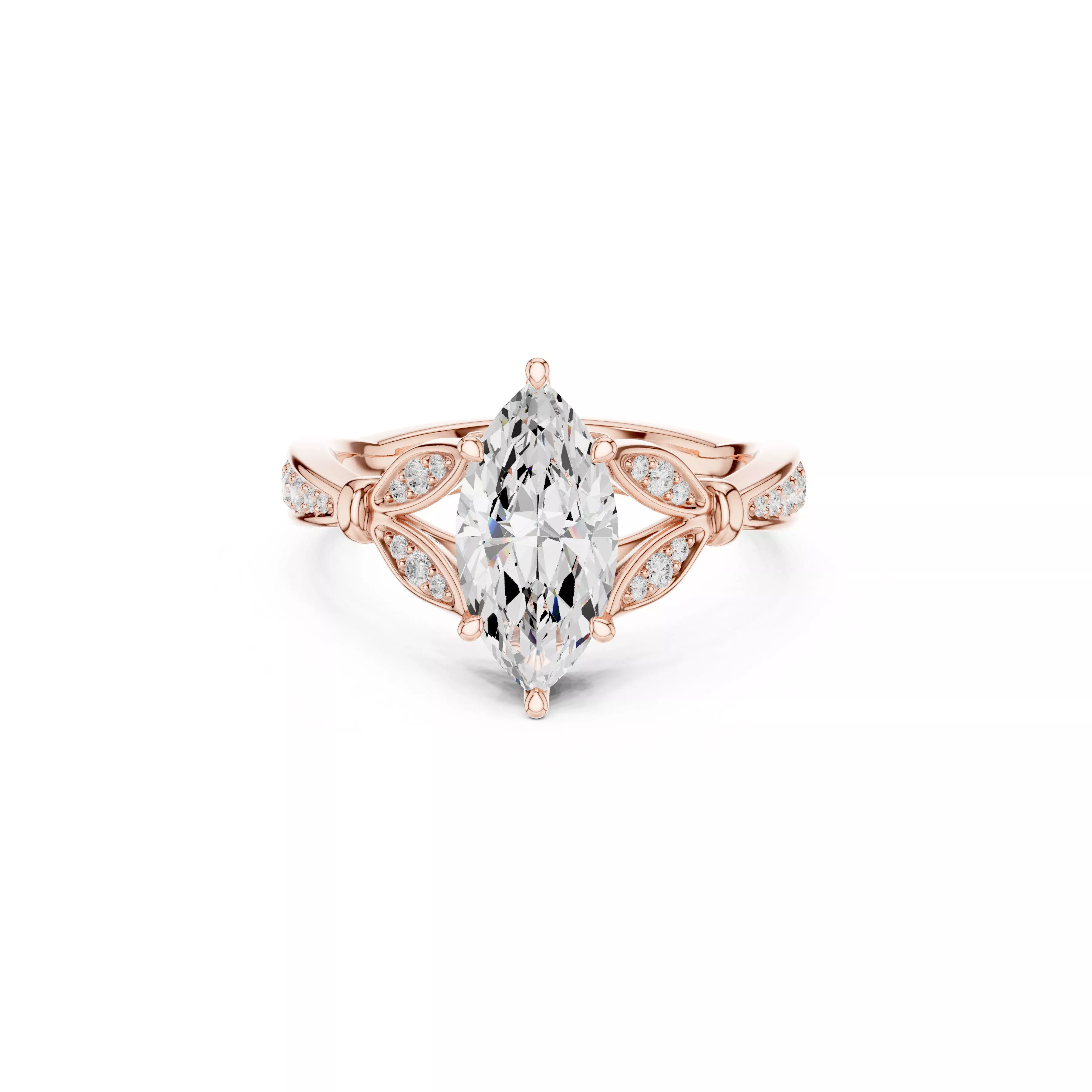 Custom Fine Jewelry Diamond Ring Gold Band STL 3DM 935 3D print model