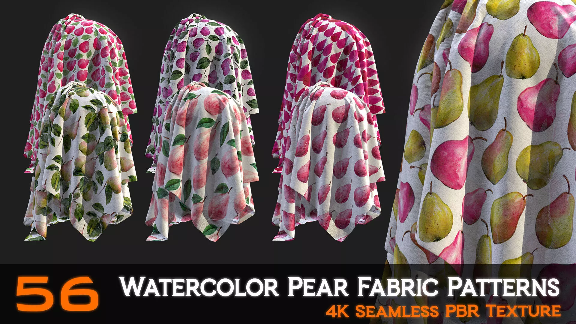 56 Watercolor Pear Fabric Patterns Texture