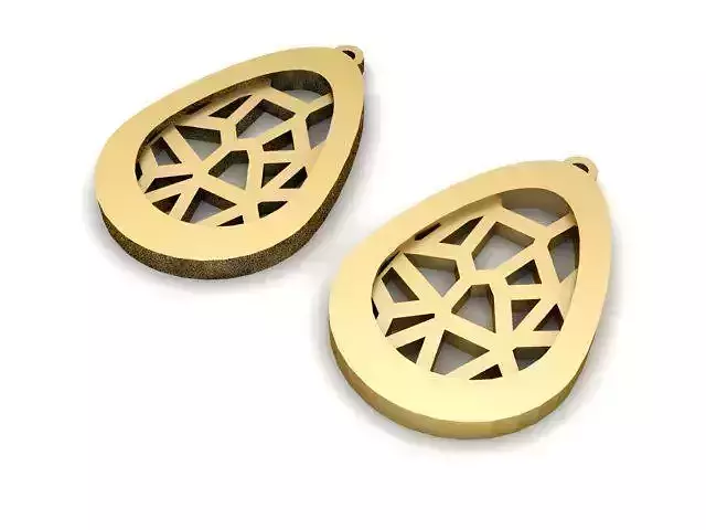 Earrings two rose gold plated pendants