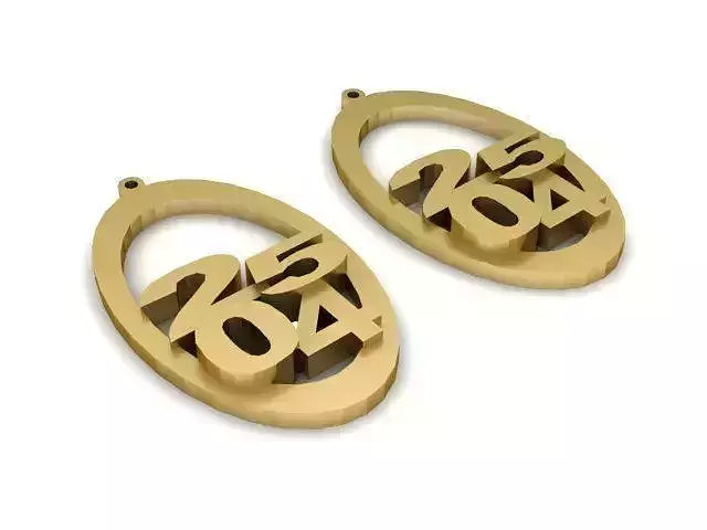 Earrings rose gold plated number charms