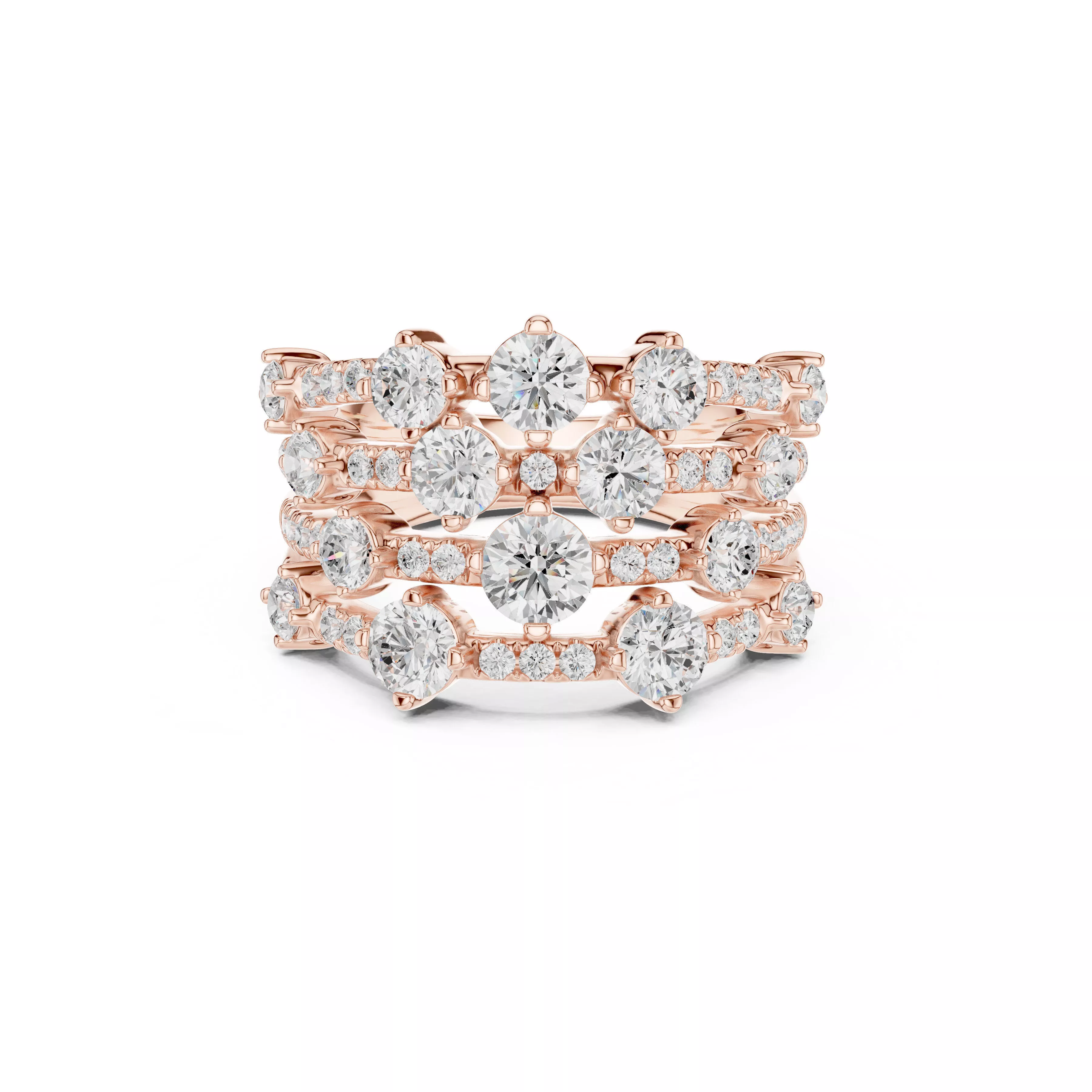 Custom Fine Jewelry Diamond Ring Gold Band STL 3DM 866 3D print model