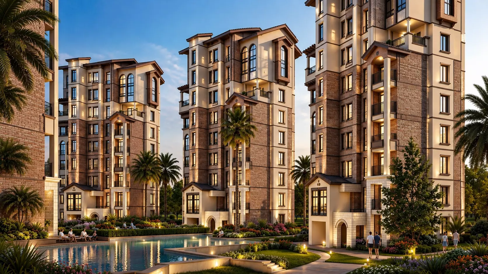 Luxury NoVa Village Waterfront Resort Residential Community Low-poly 3D model