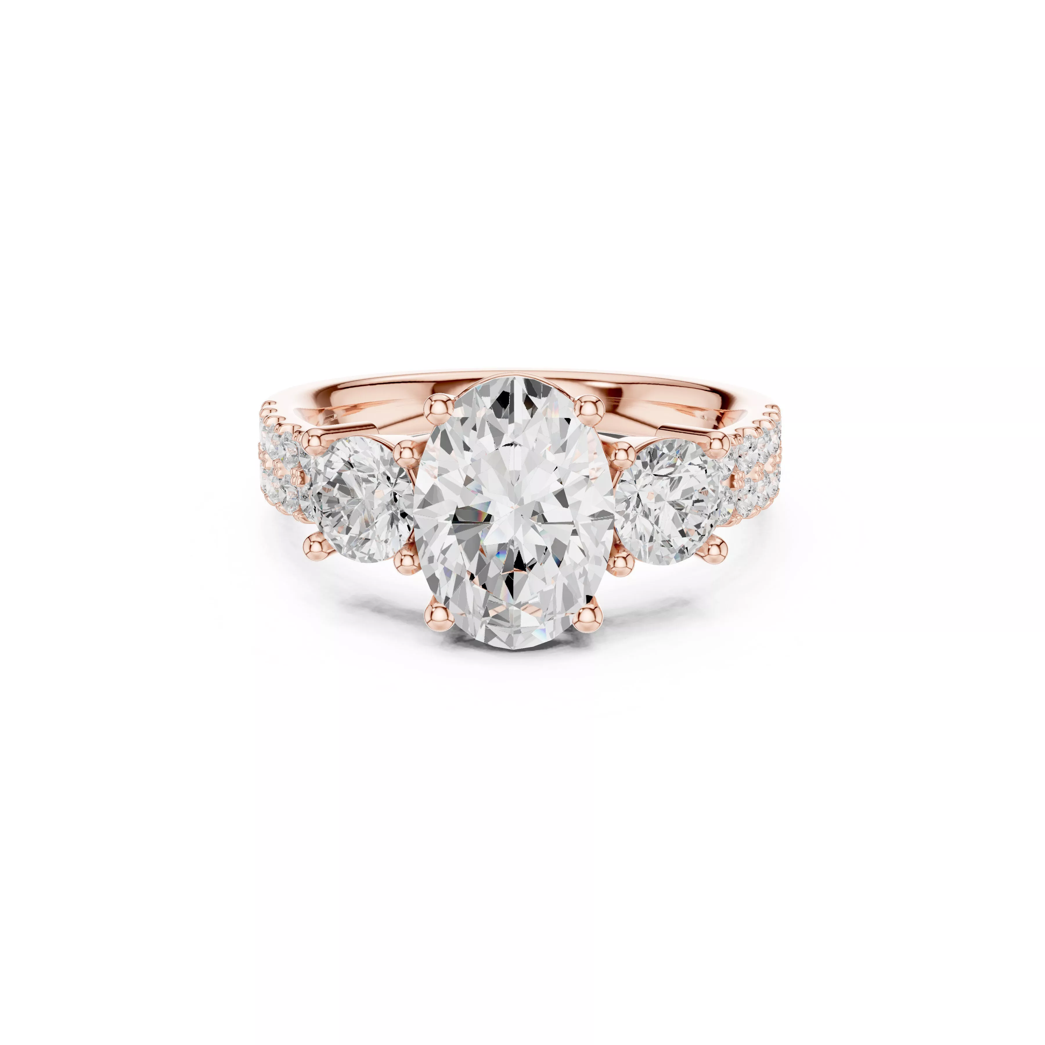 Custom Fine Jewelry Diamond Ring Gold Band STL 3DM 718 3D print model