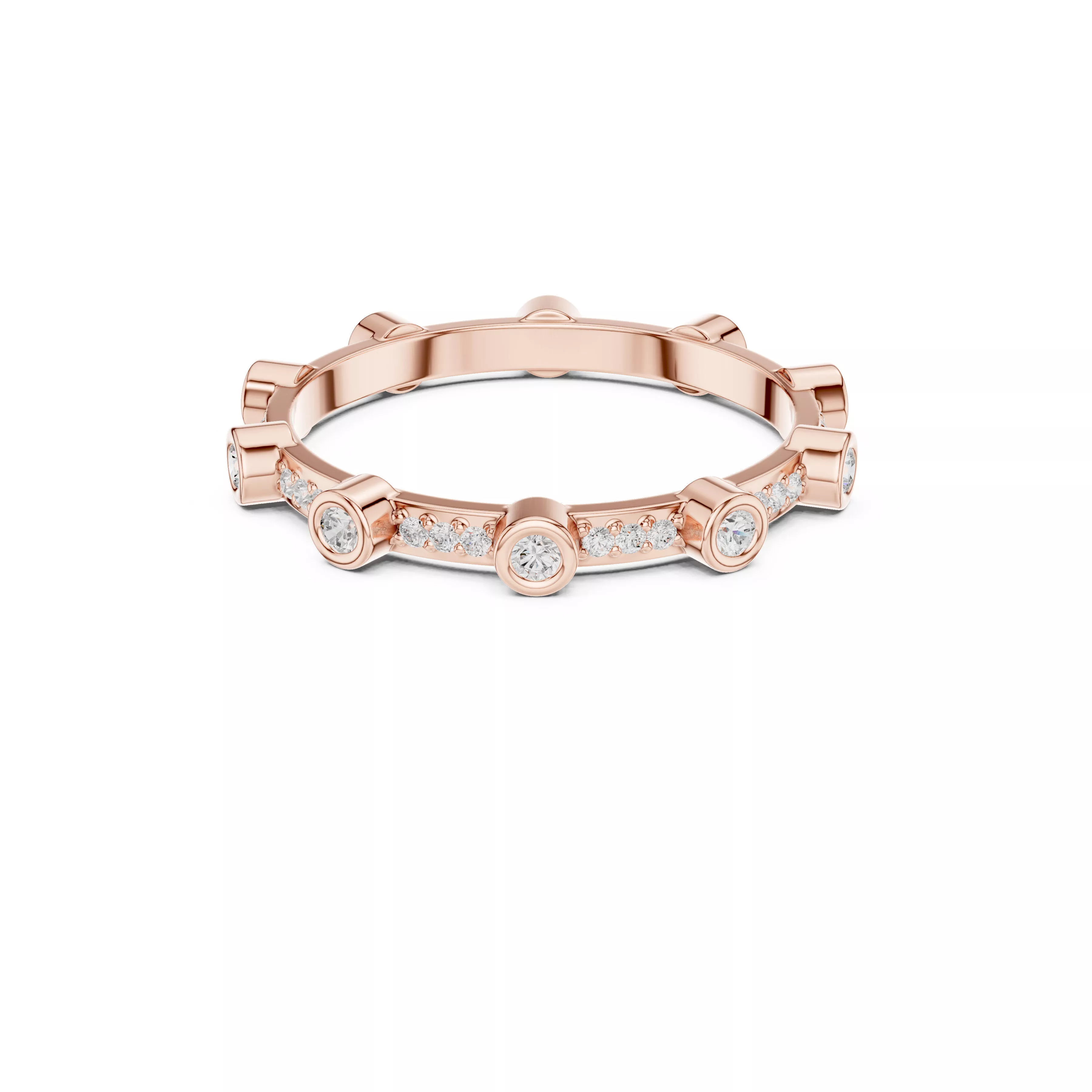 Custom Fine Jewelry Diamond Ring Gold Band STL 3DM 708 3D print model