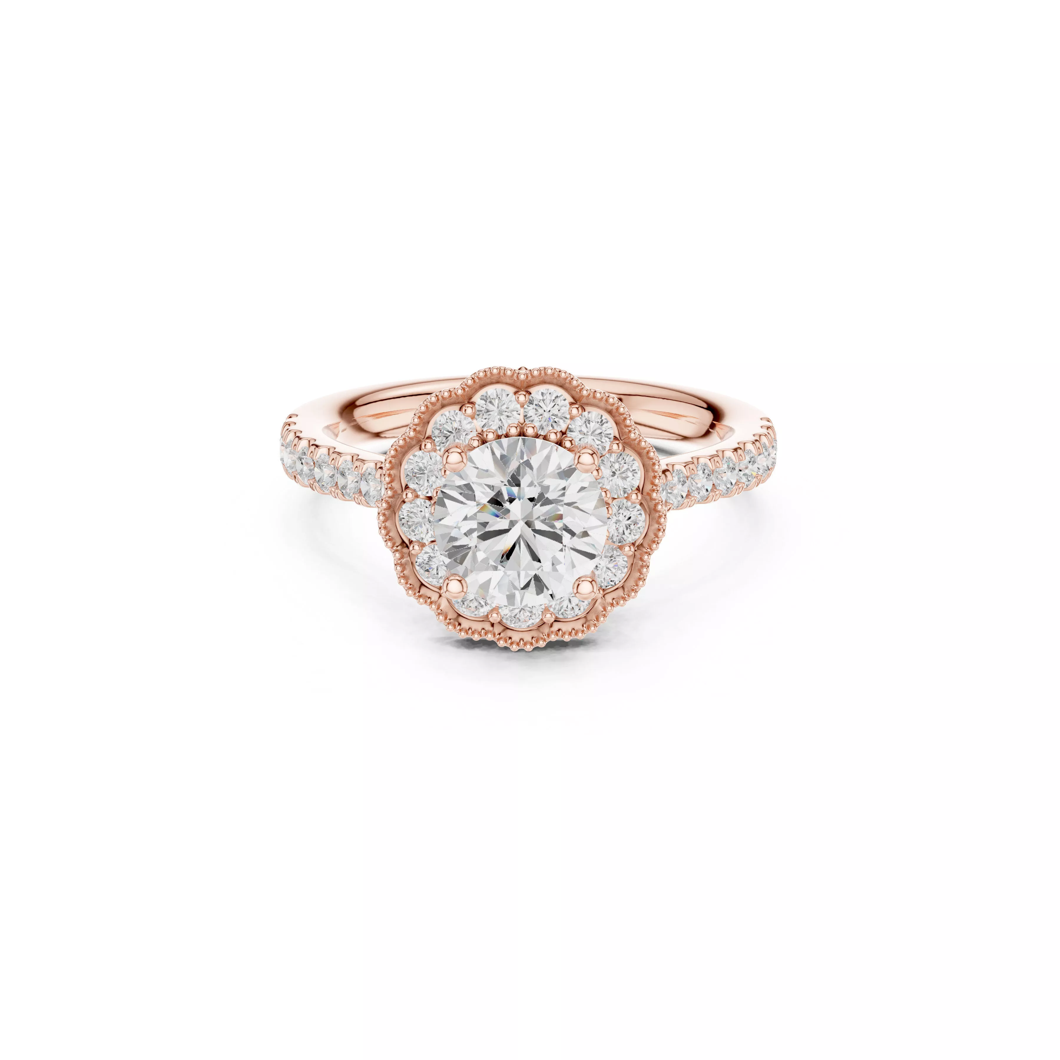 Custom Fine Jewelry Diamond Ring Gold Band STL 3DM 665 3D print model