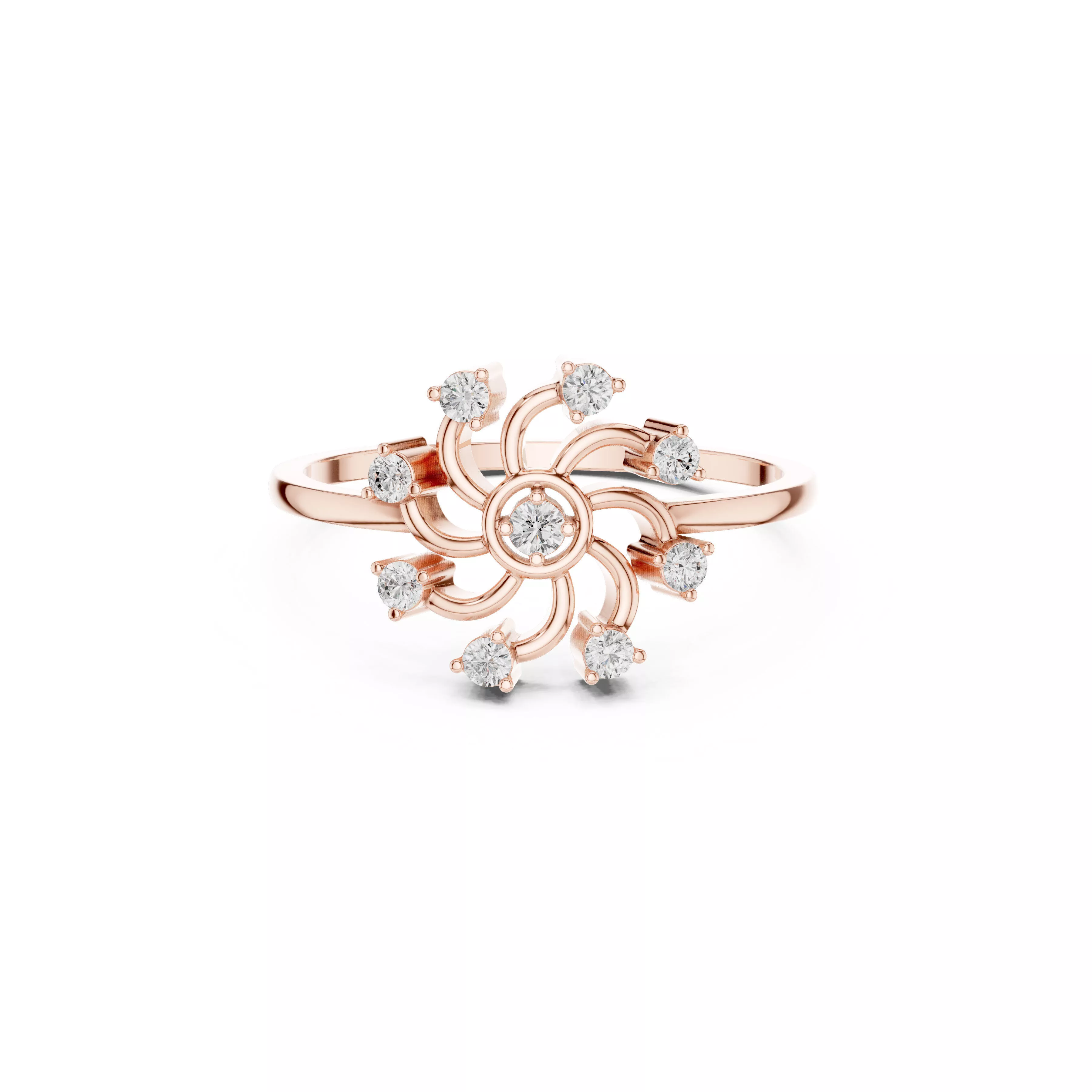 Custom Fine Jewelry Diamond Ring Gold Band STL 3DM 635 3D print model