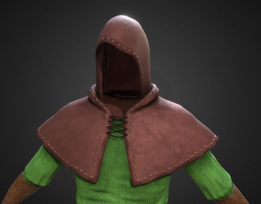 Archer cloth Low-poly 3D model_1