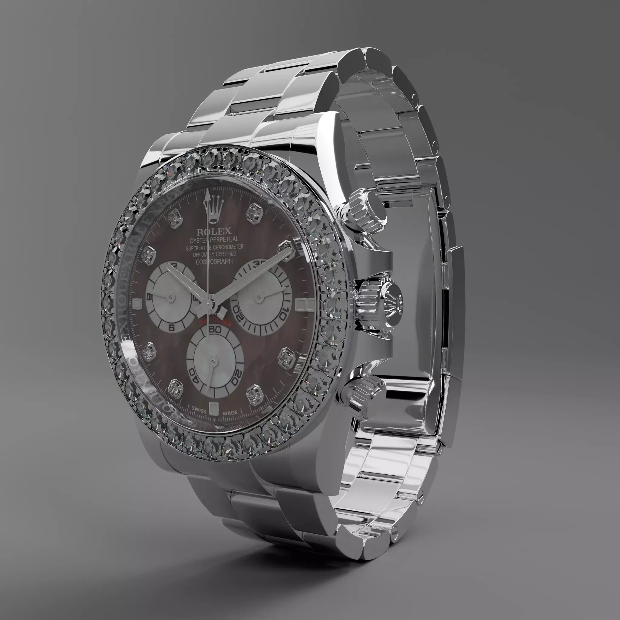 Rolex Cosmograph Daytona Diamonds Free 3D model