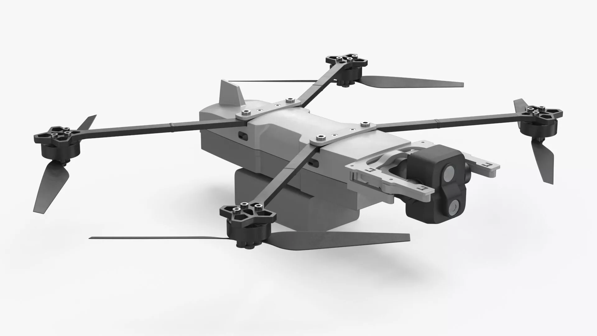 AI Controlled Military Quadcopter Rigged for Cinema 4D 3D model