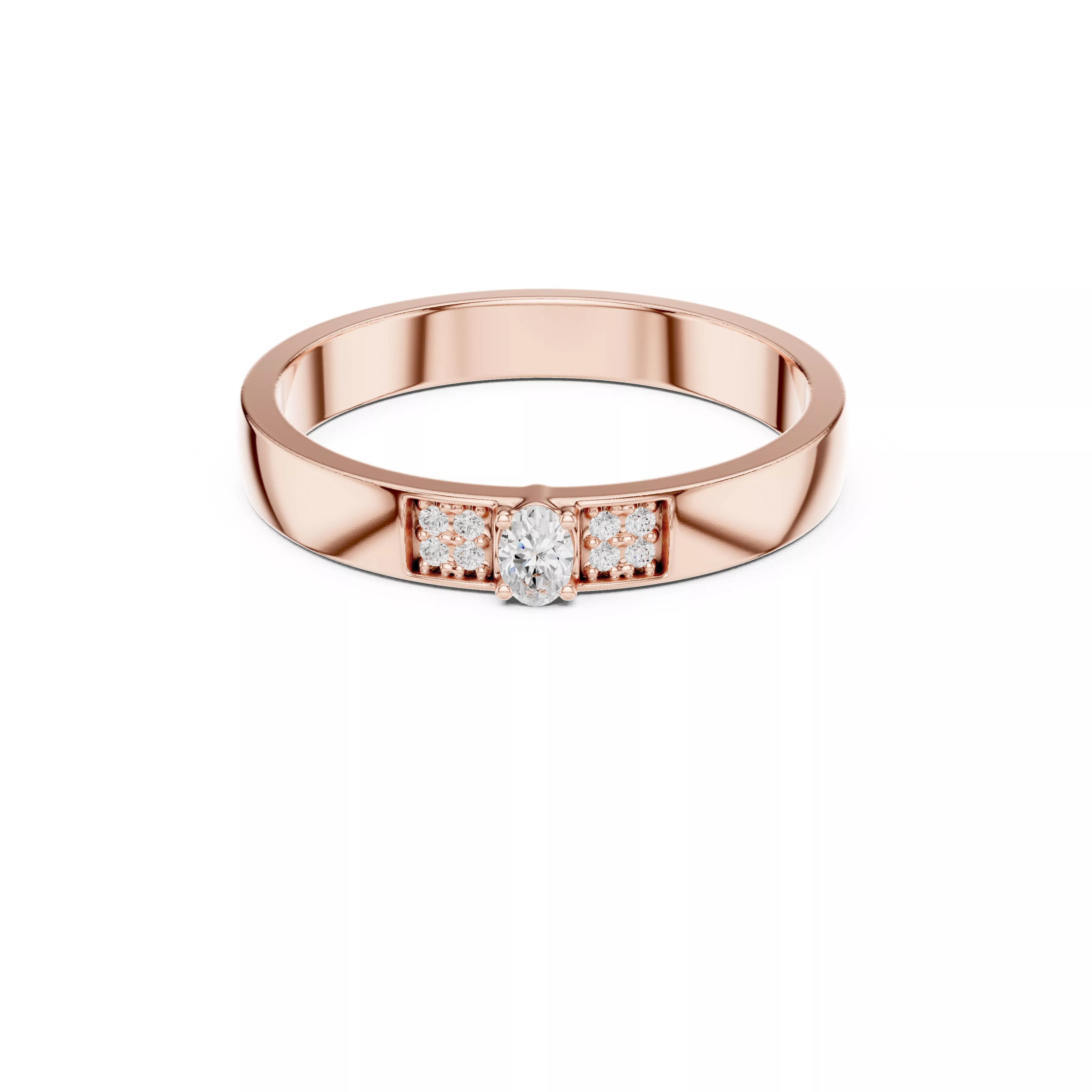 Custom Fine Jewelry Diamond Ring Gold Band STL 3DM 452 3D print model