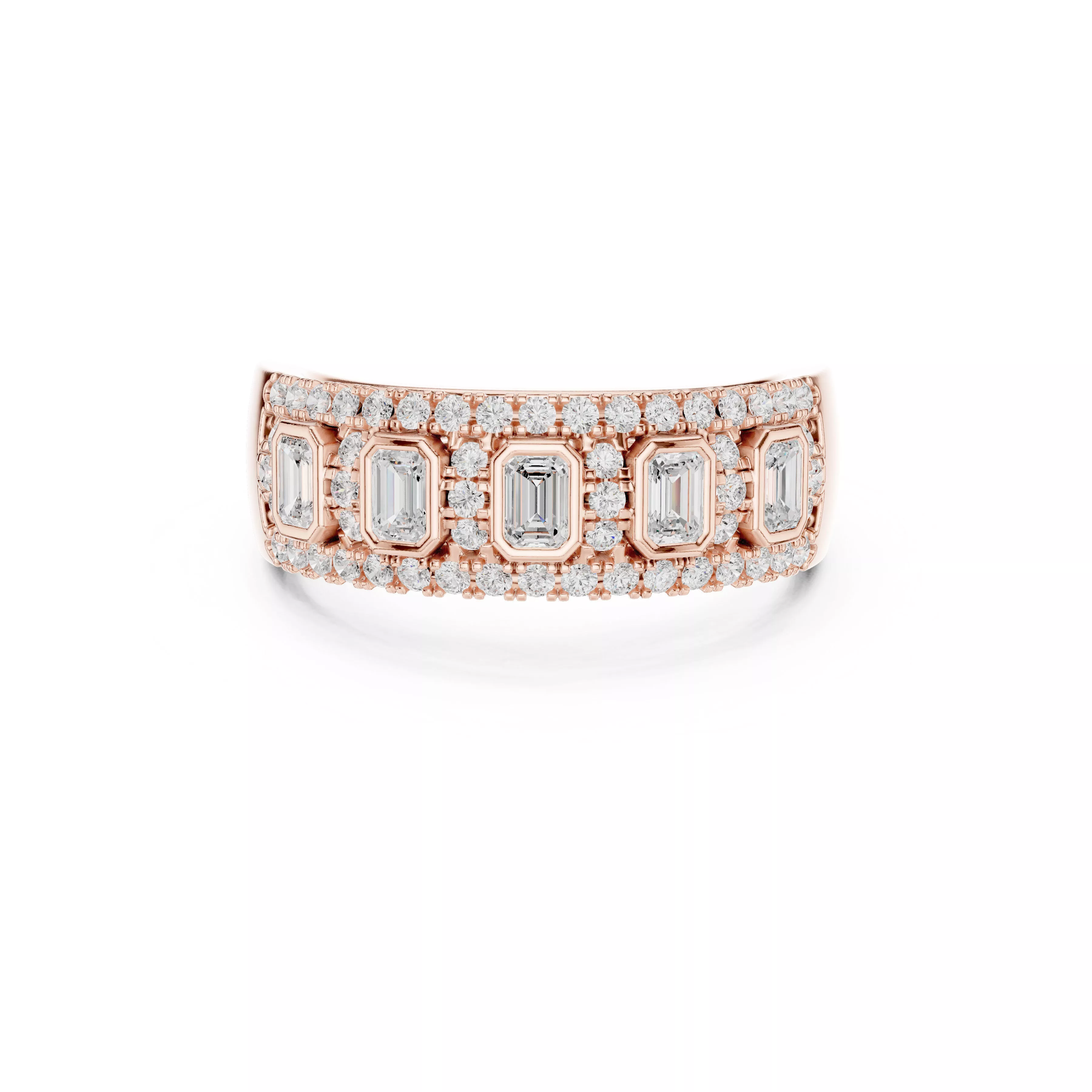Custom Fine Jewelry Diamond Ring Gold Band STL 3DM 450 3D print model