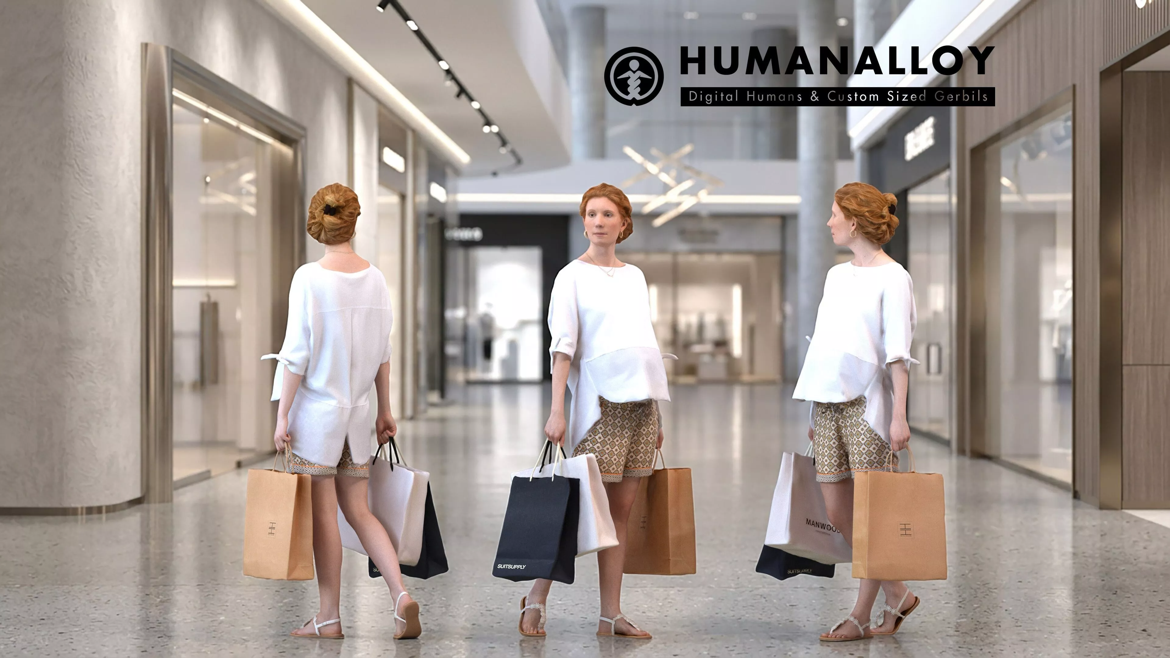 Adult Caucasian man standing in formal transitional seasonal 3D model