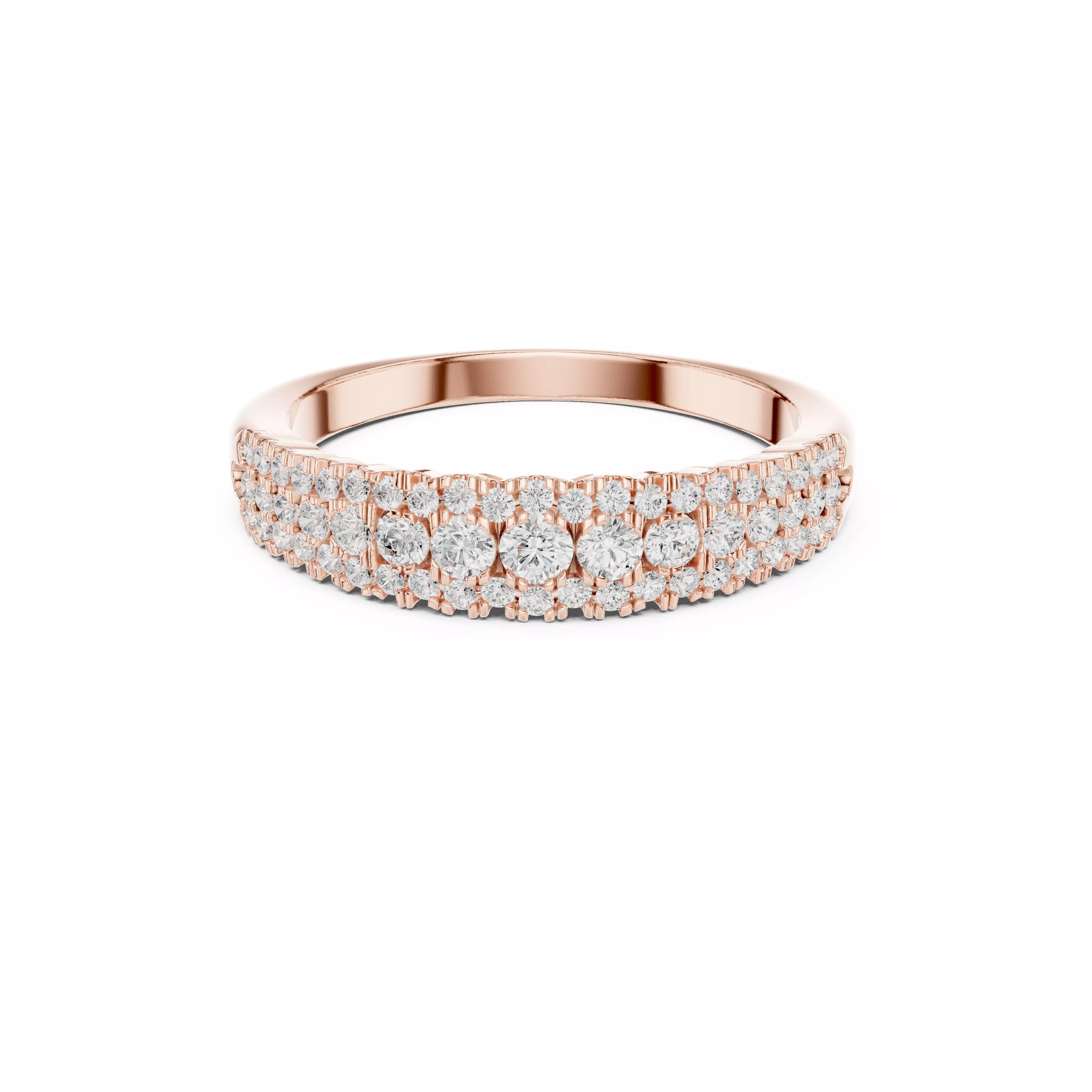 Custom Fine Jewelry Diamond Ring Gold Band STL 3DM 449 3D print model