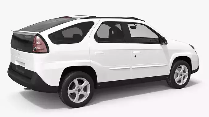 Plastic-Trimmed SUV Design 2000s White 3D model 6