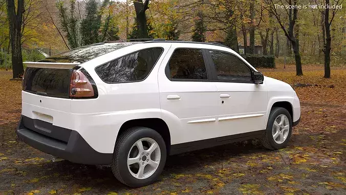 Plastic-Trimmed SUV Design 2000s White 3D model 3