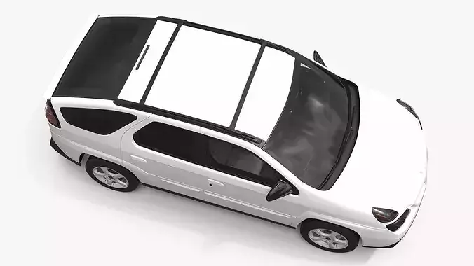 Plastic-Trimmed SUV Design 2000s White 3D model 7