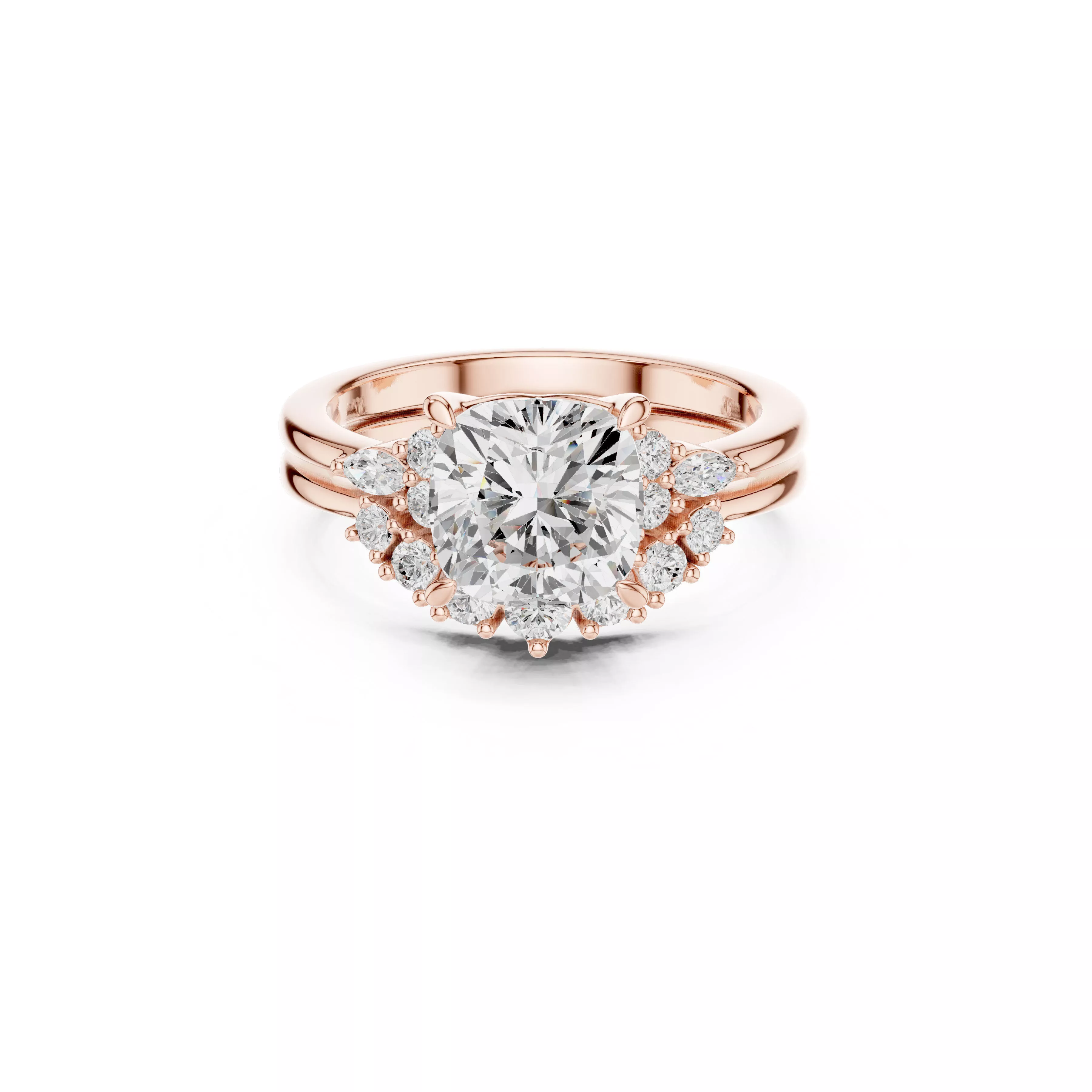 Custom Fine Jewelry Diamond Ring Gold Band STL 3DM 440 3D print model