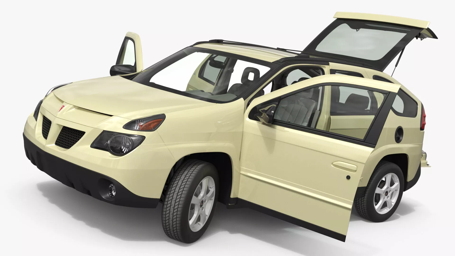 2004 Pontiac Aztek Urban SUV Beige Rigged 3D model