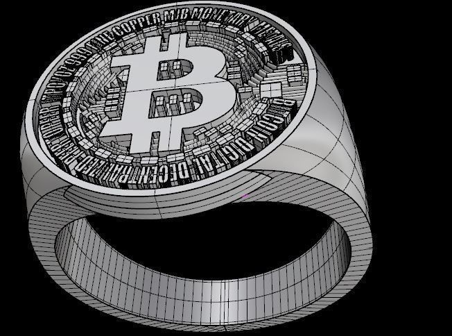 bitcoin ring 3D print model_2