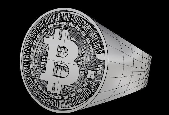 bitcoin ring 3D print model_1