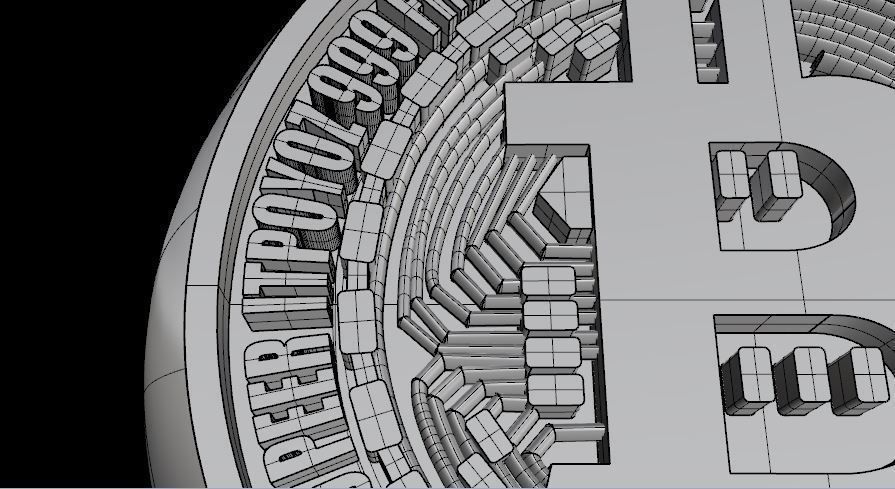 bitcoin ring 3D print model_3
