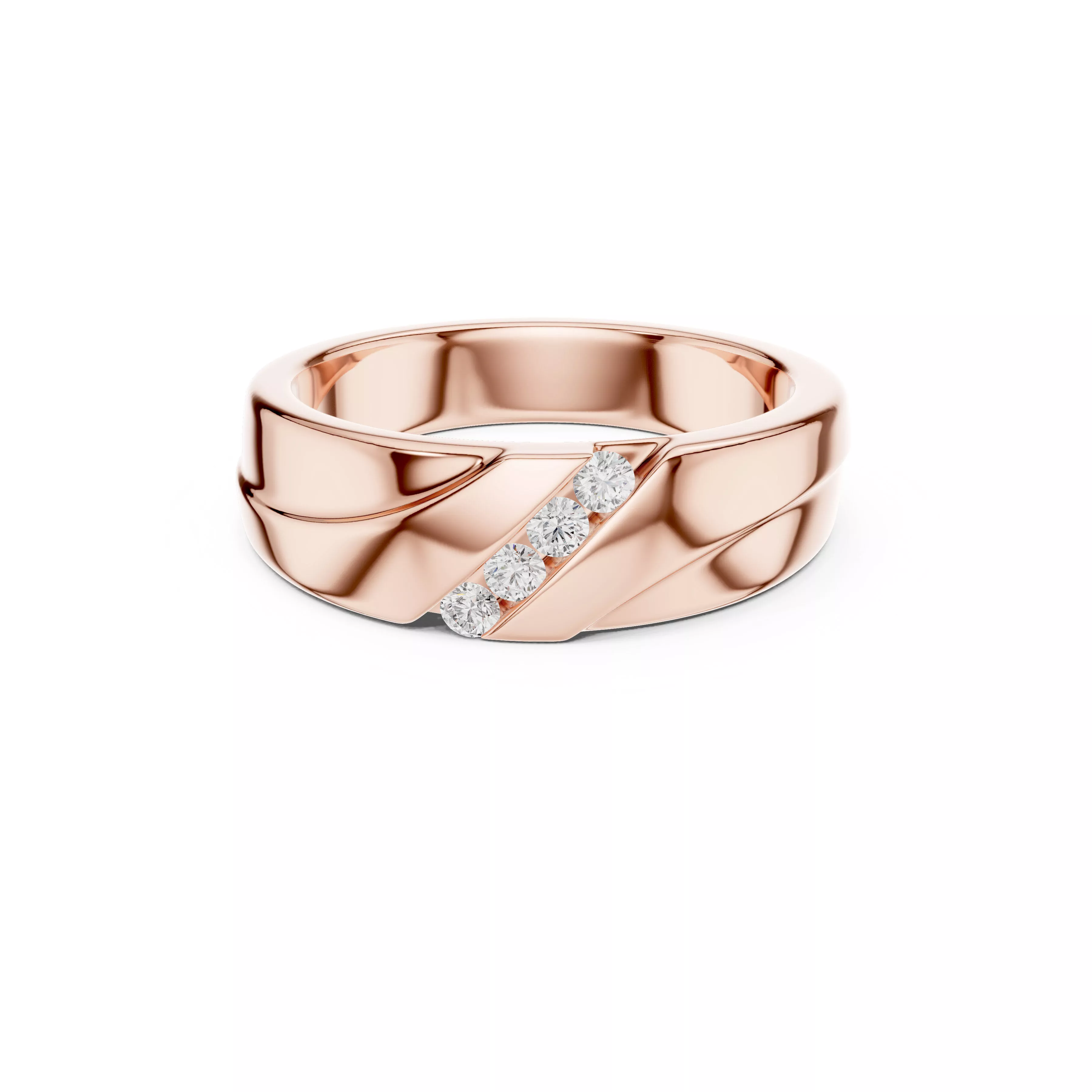 Custom Fine Jewelry Diamond Ring Gold Band STL 3DM 427 3D print model