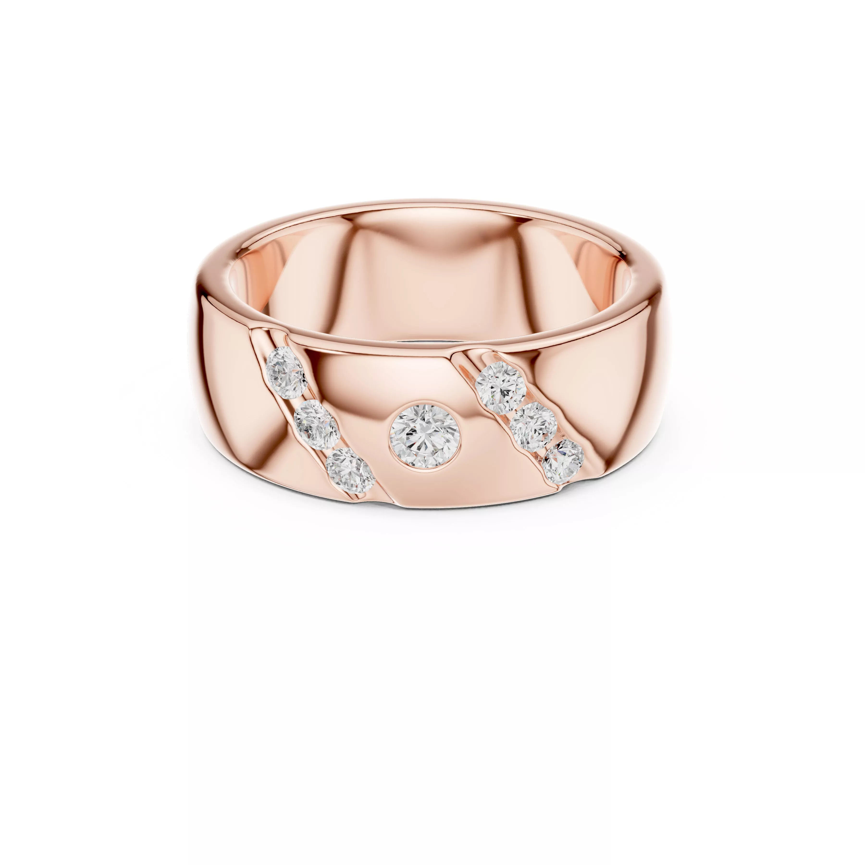 Custom Fine Jewelry Diamond Ring Gold Band STL 3DM 426 3D print model