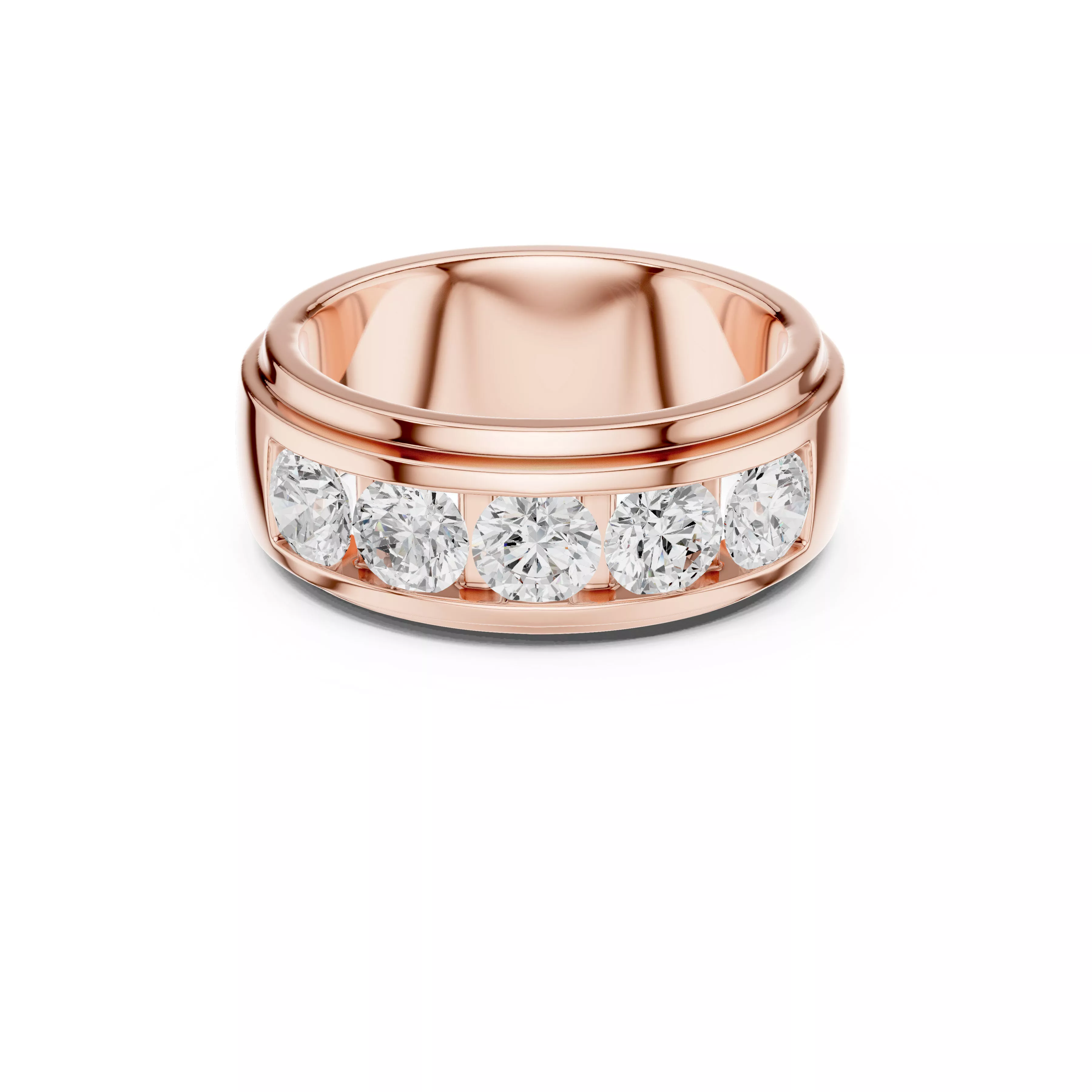 Custom Fine Jewelry Diamond Ring Gold Band STL 3DM 425 3D print model