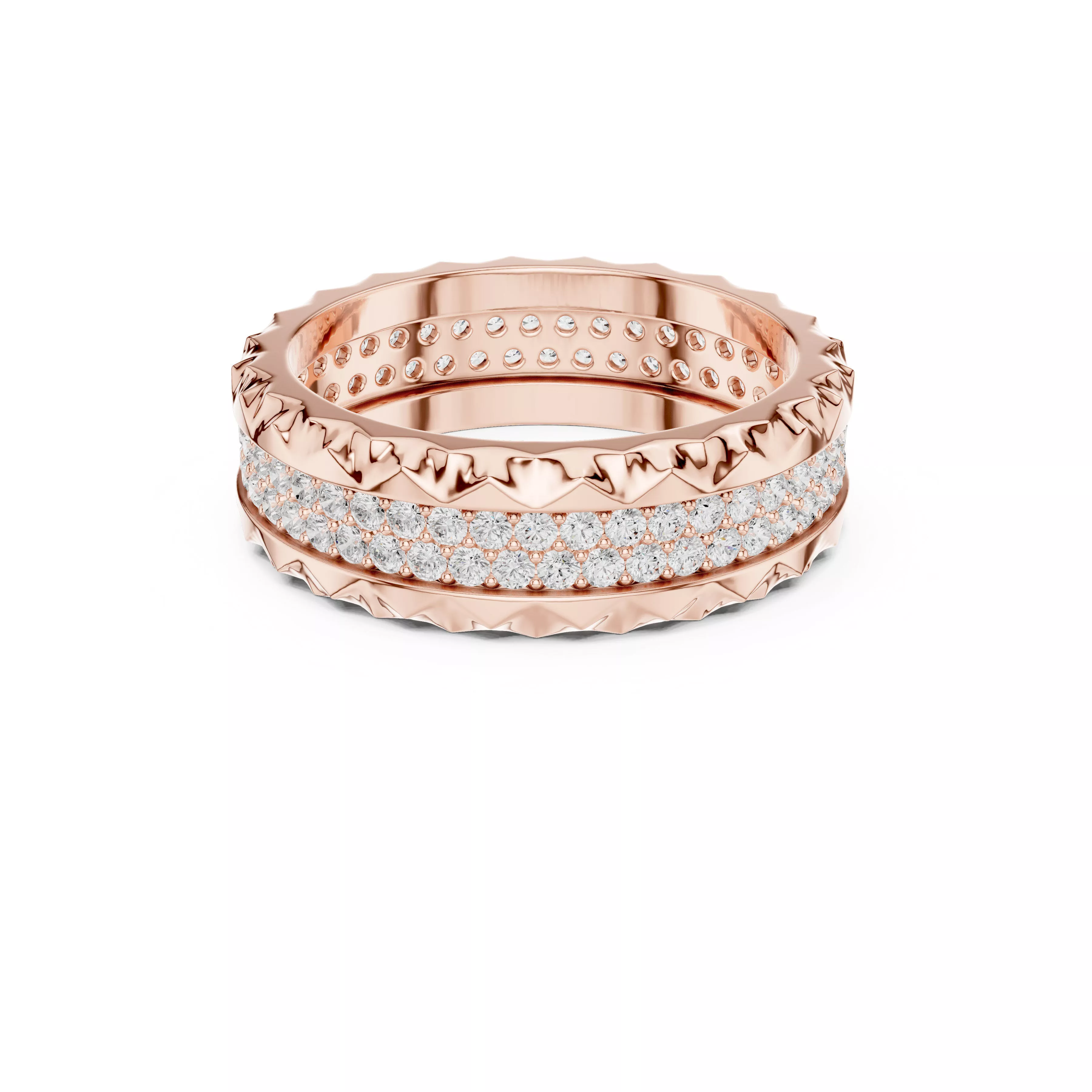 Custom Fine Jewelry Diamond Ring Gold Band STL 3DM 423 3D print model