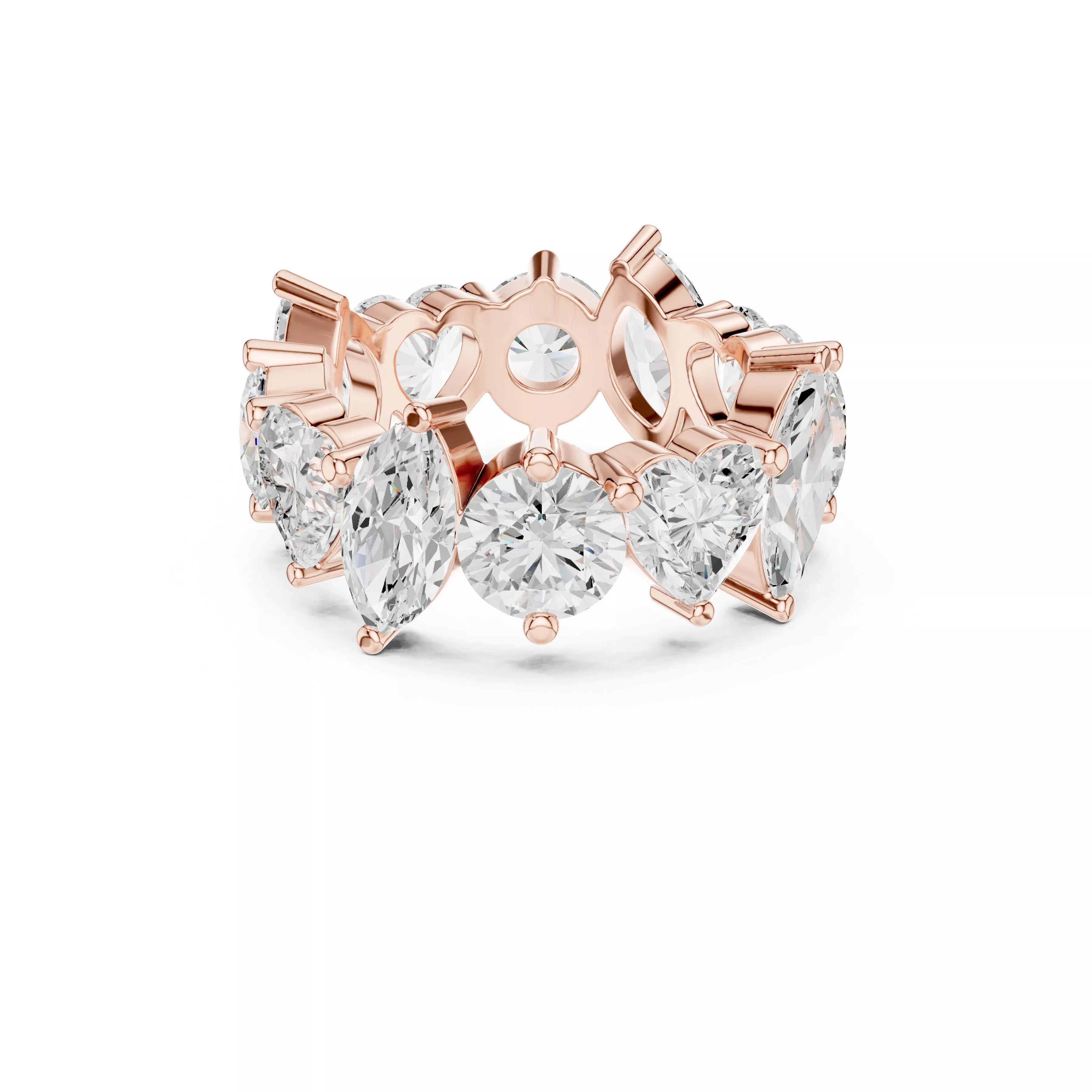 Custom Fine Jewelry Diamond Ring Gold Band STL 3DM 420 3D print model