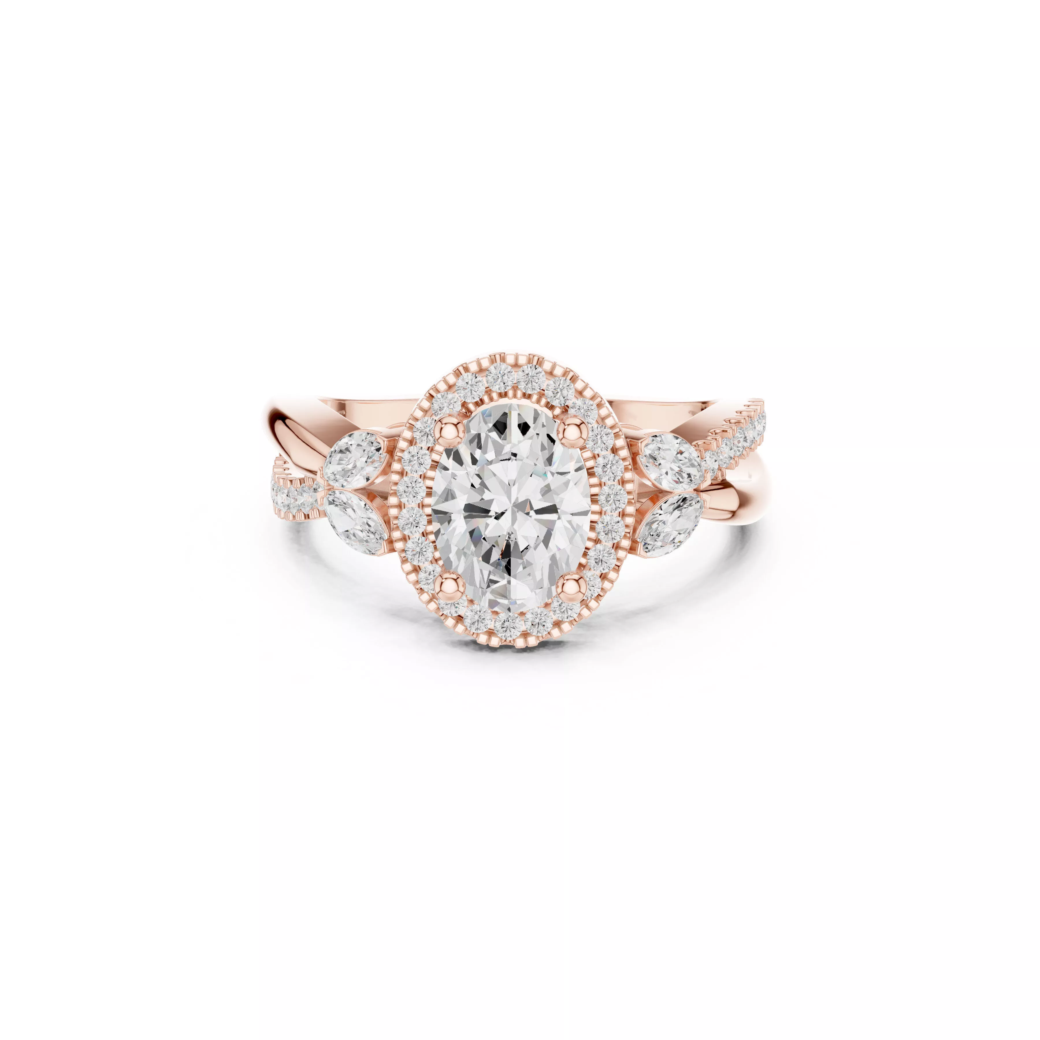 Custom Fine Jewelry Diamond Ring Gold Band STL 3DM 416 3D print model