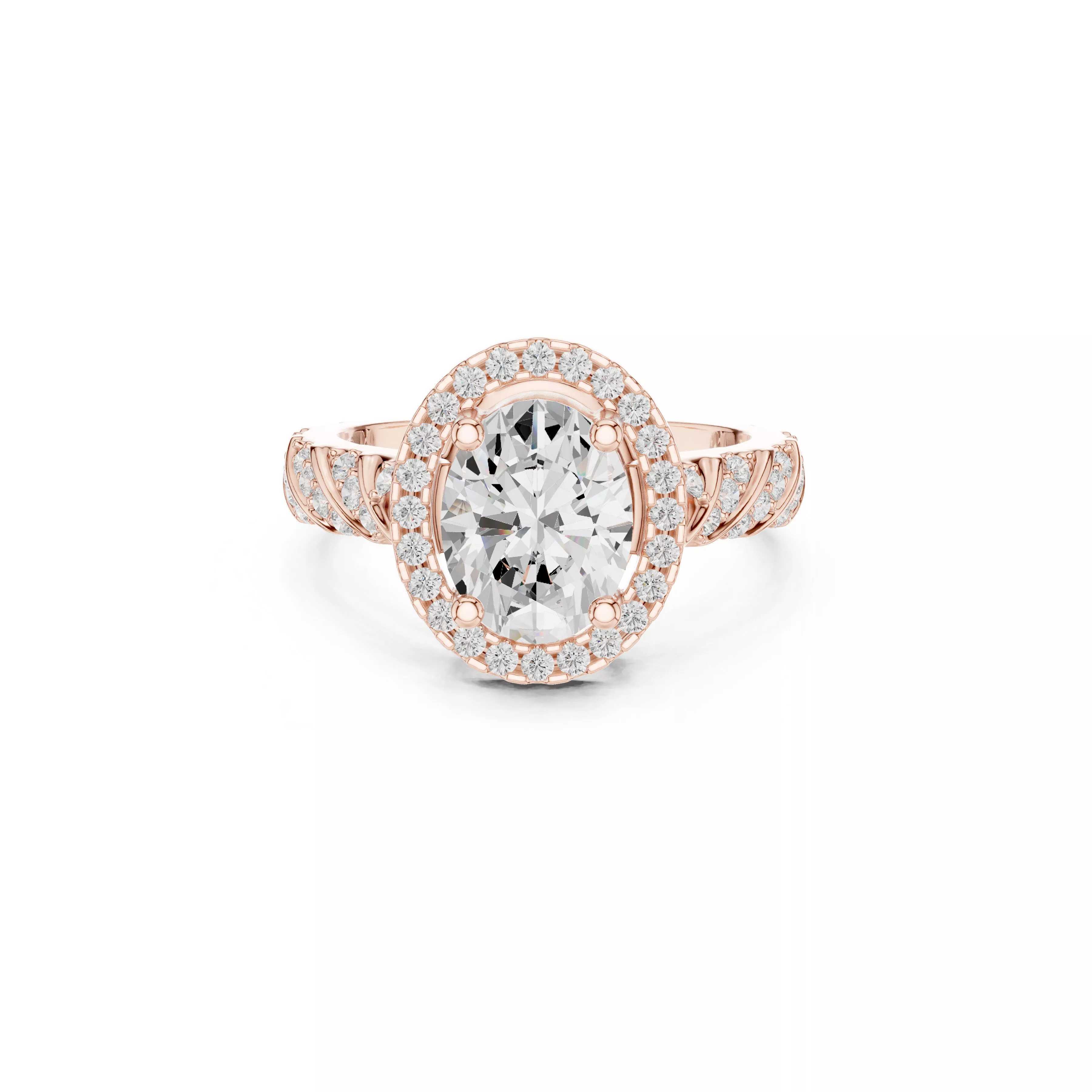 Custom Fine Jewelry Diamond Ring Gold Band STL 3DM 414 3D print model