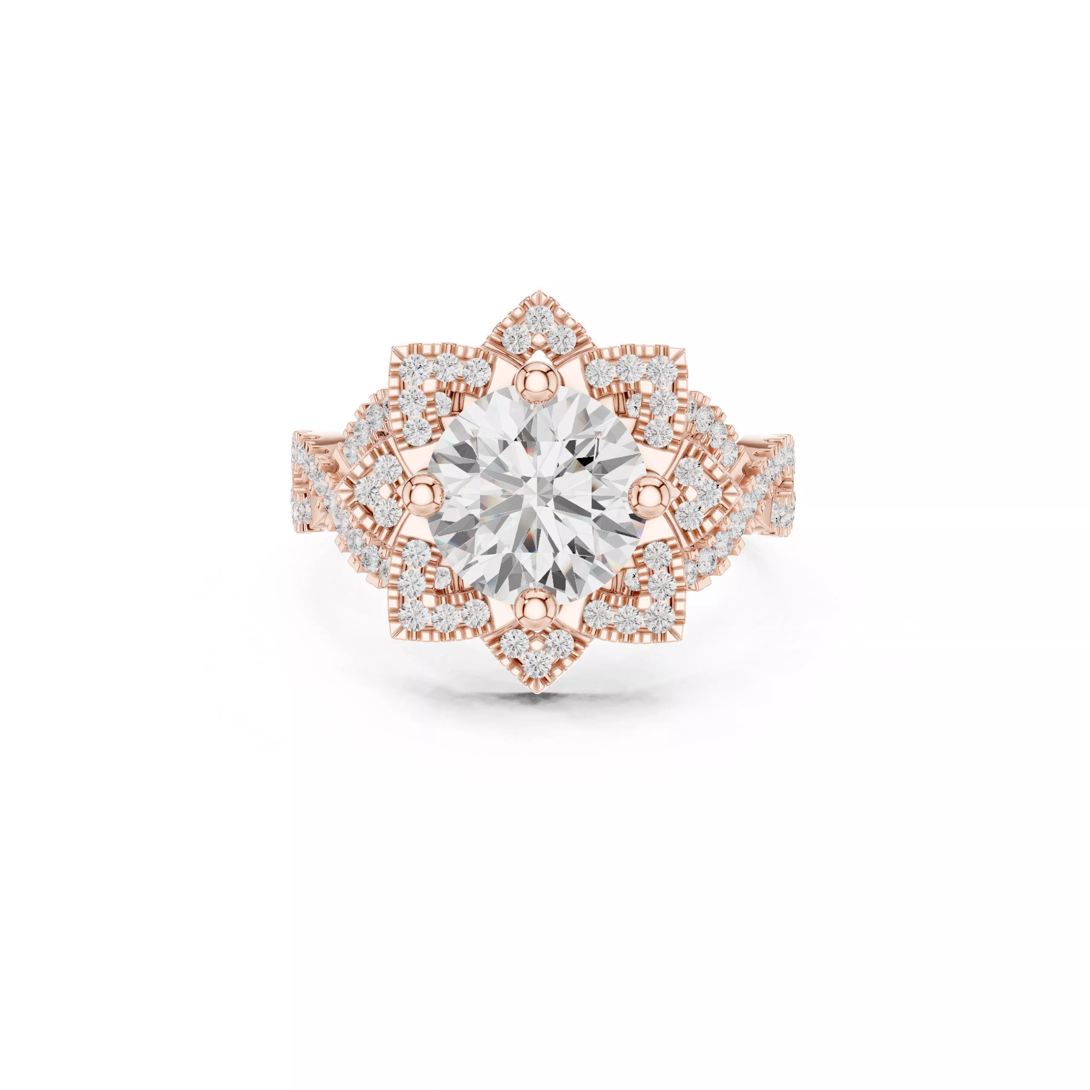 Custom Fine Jewelry Diamond Ring Gold Band STL 3DM 411 3D print model