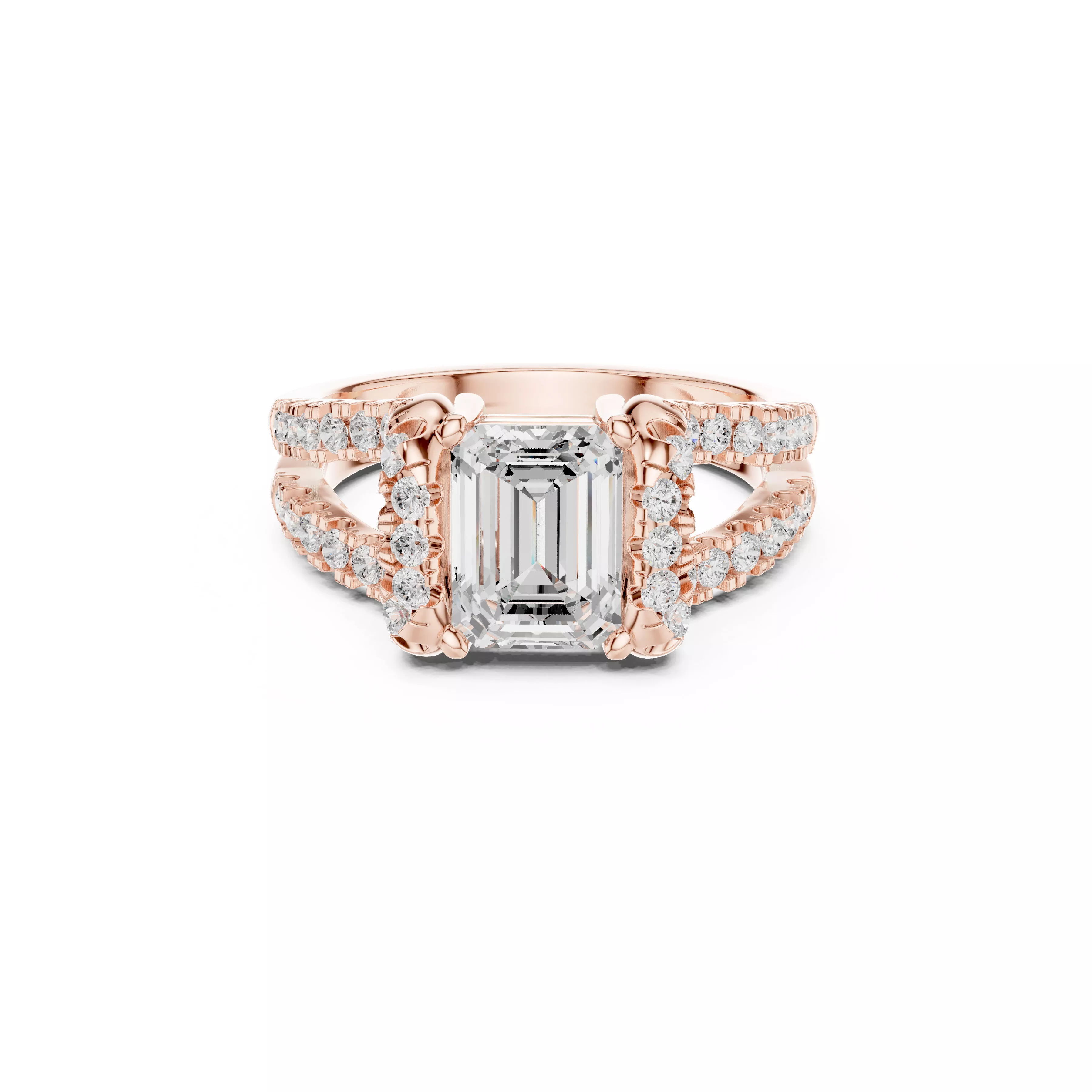 Custom Fine Jewelry Diamond Ring Gold Band STL 3DM 409 3D print model
