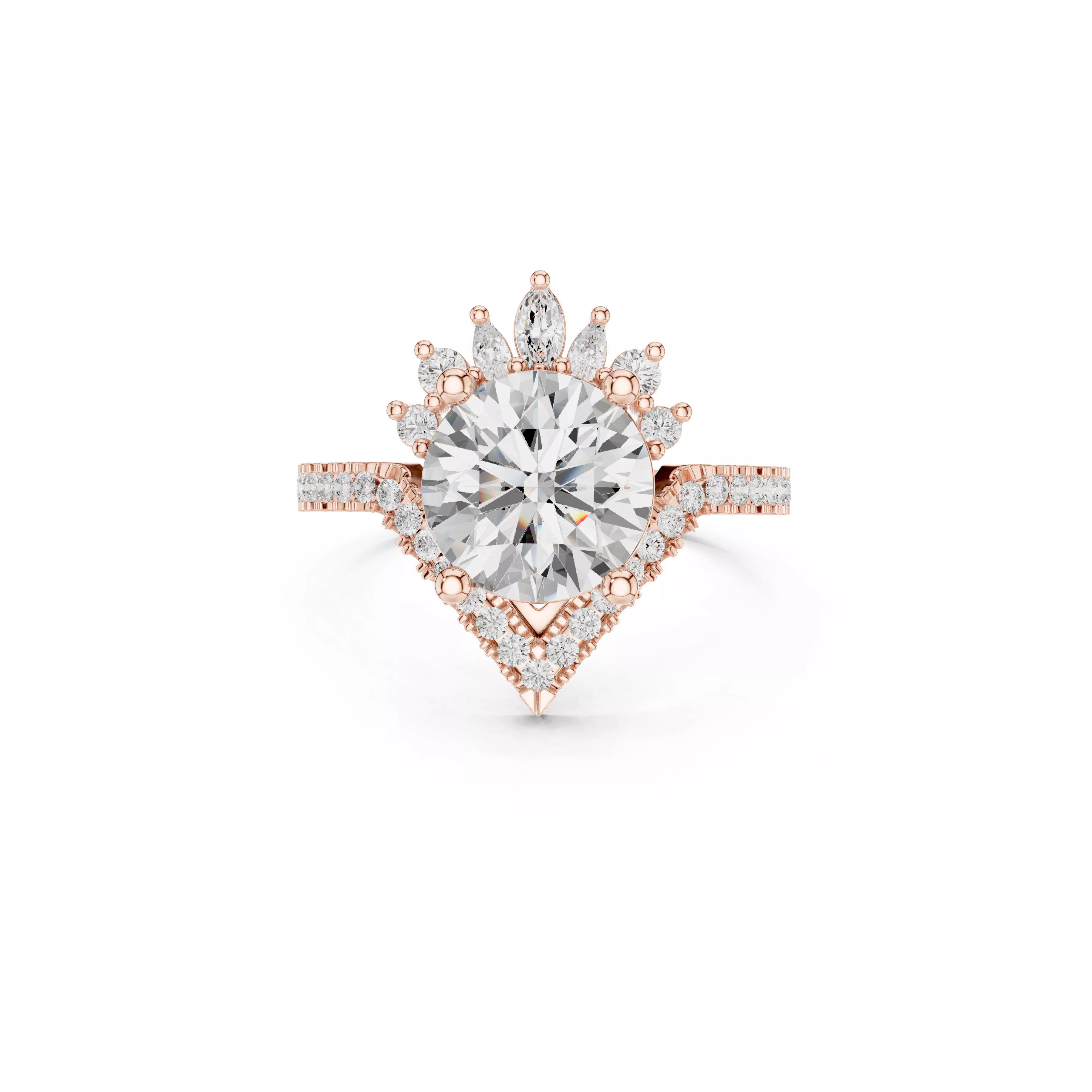 Custom Fine Jewelry Diamond Ring Gold Band STL 3DM 406 3D print model