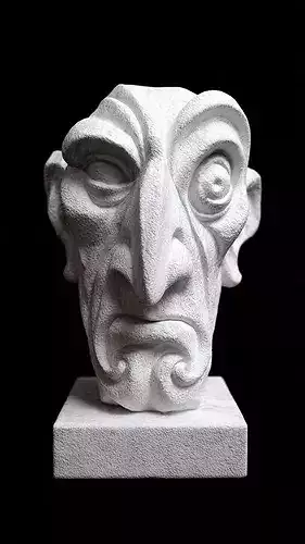 Abstract Tribal Mask Bust 3D Print Model  