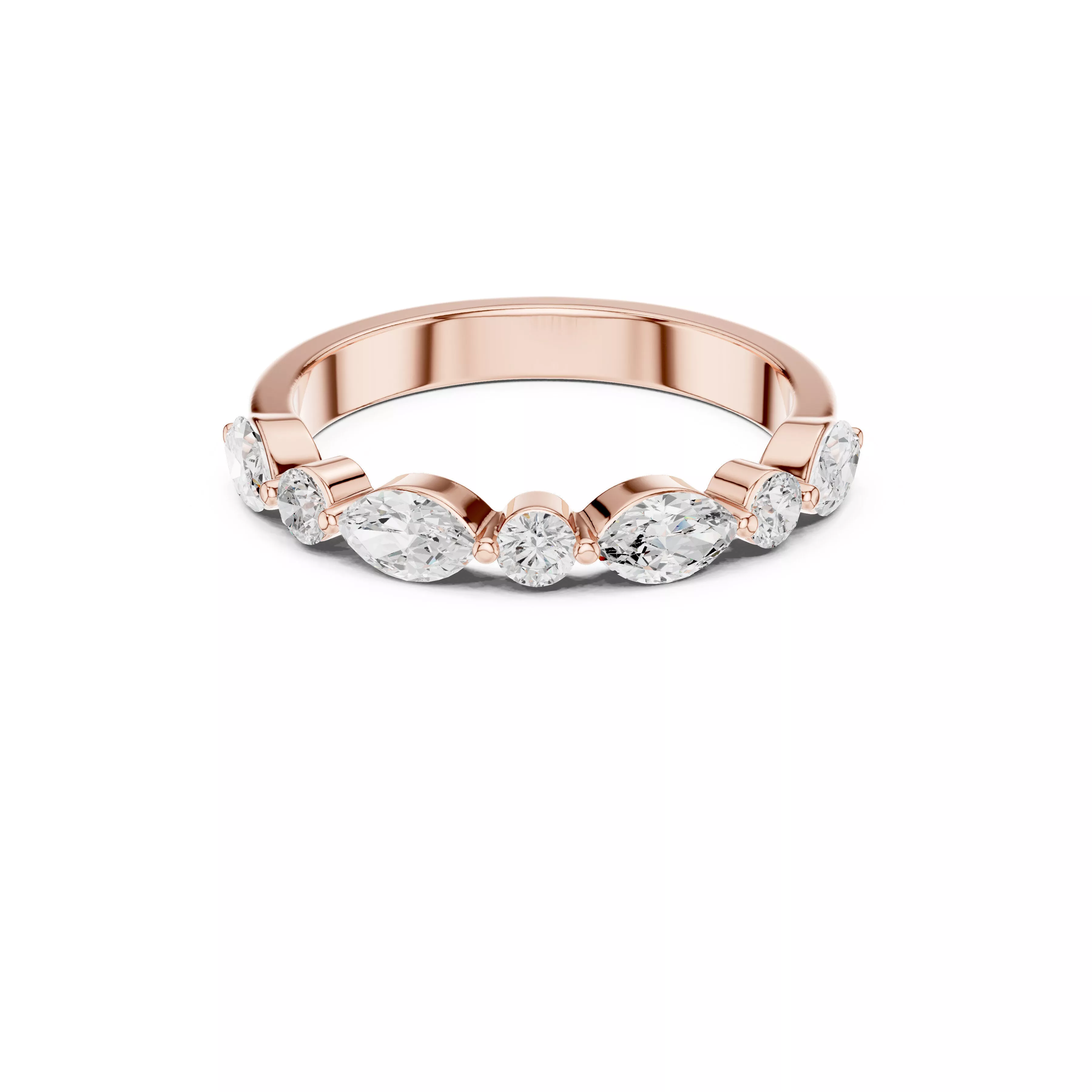 Custom Fine Jewelry Diamond Ring Gold Band STL 3DM 384 3D print model