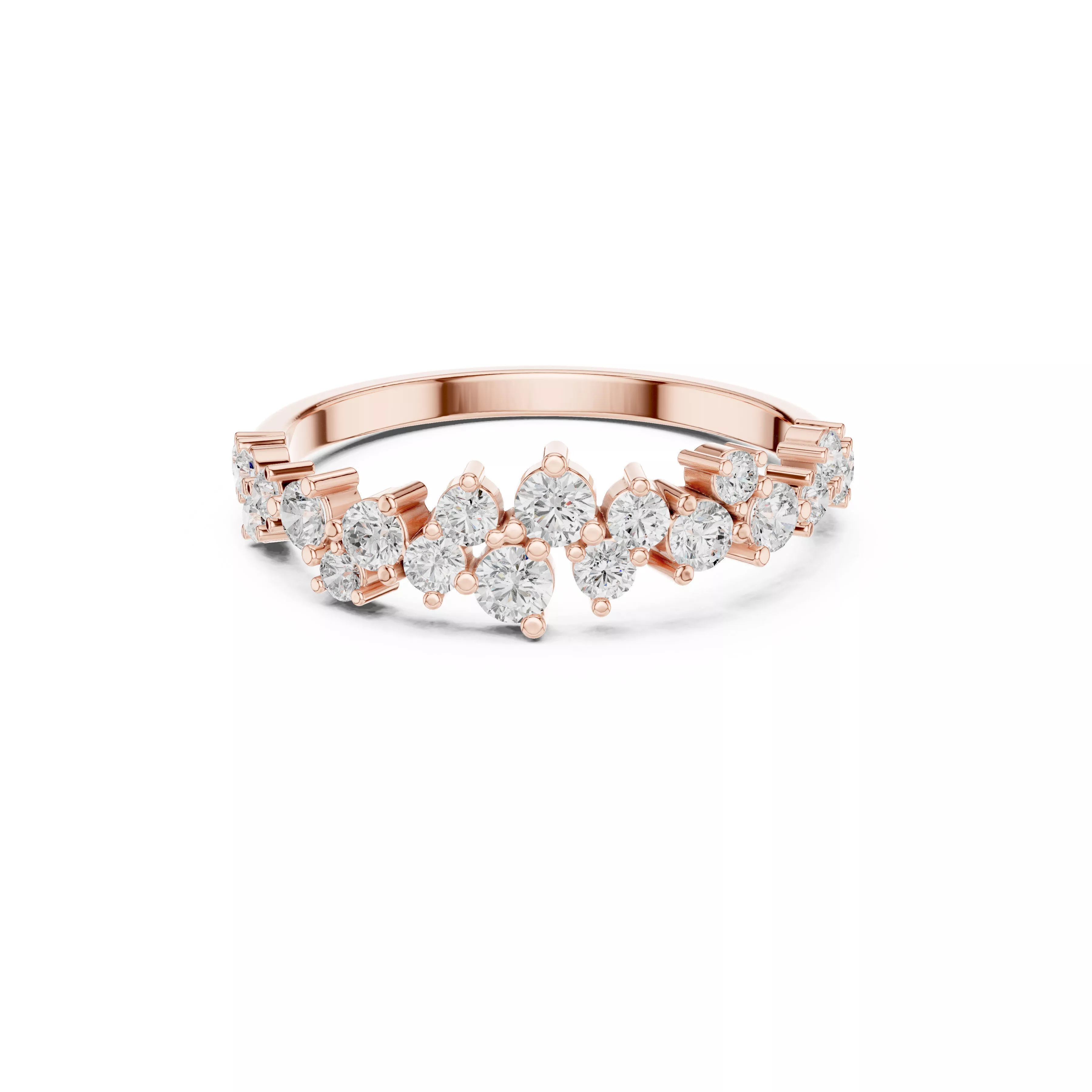 Custom Fine Jewelry Diamond Ring Gold Band STL 3DM 380 3D print model