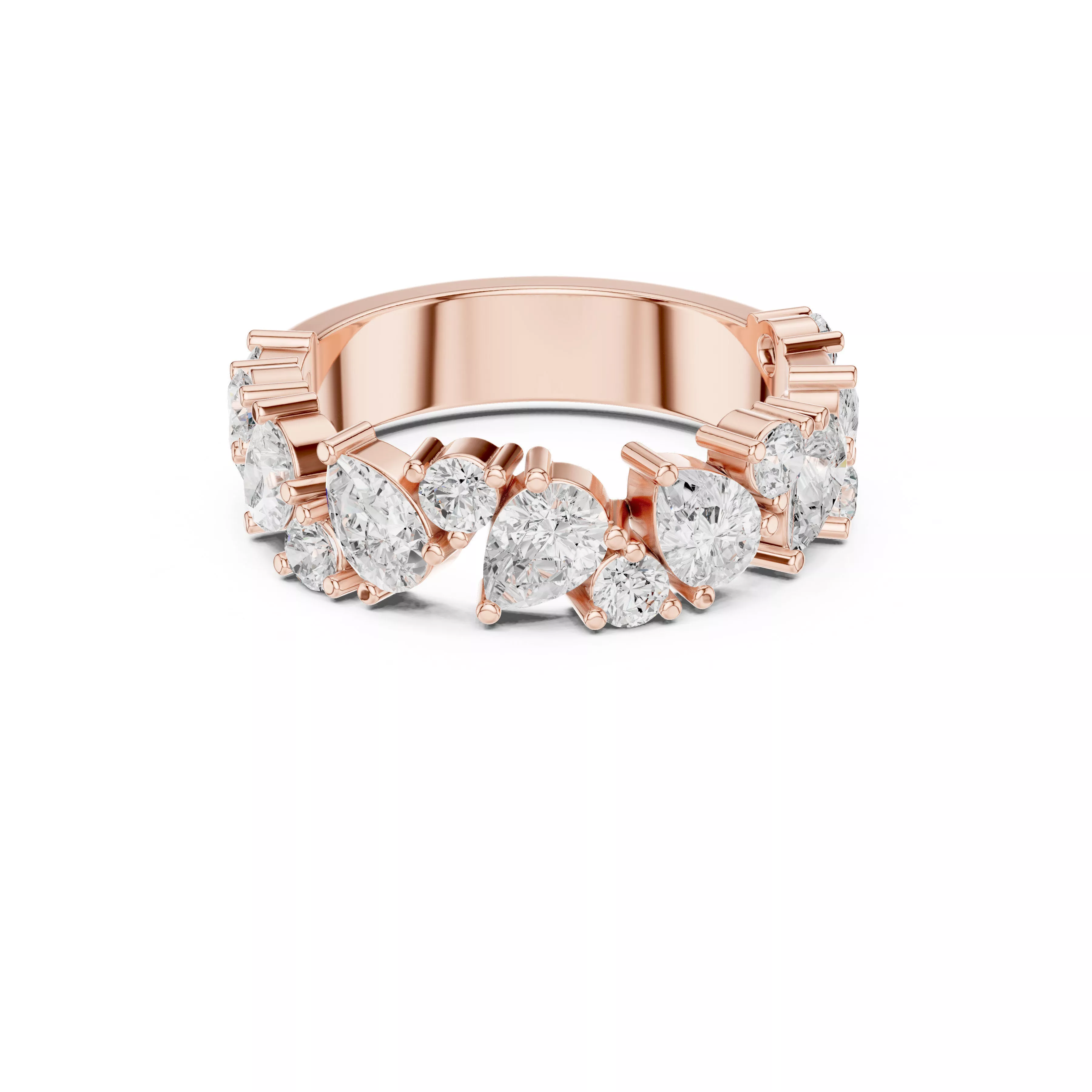 Custom Fine Jewelry Diamond Ring Gold Band STL 3DM 378 3D print model